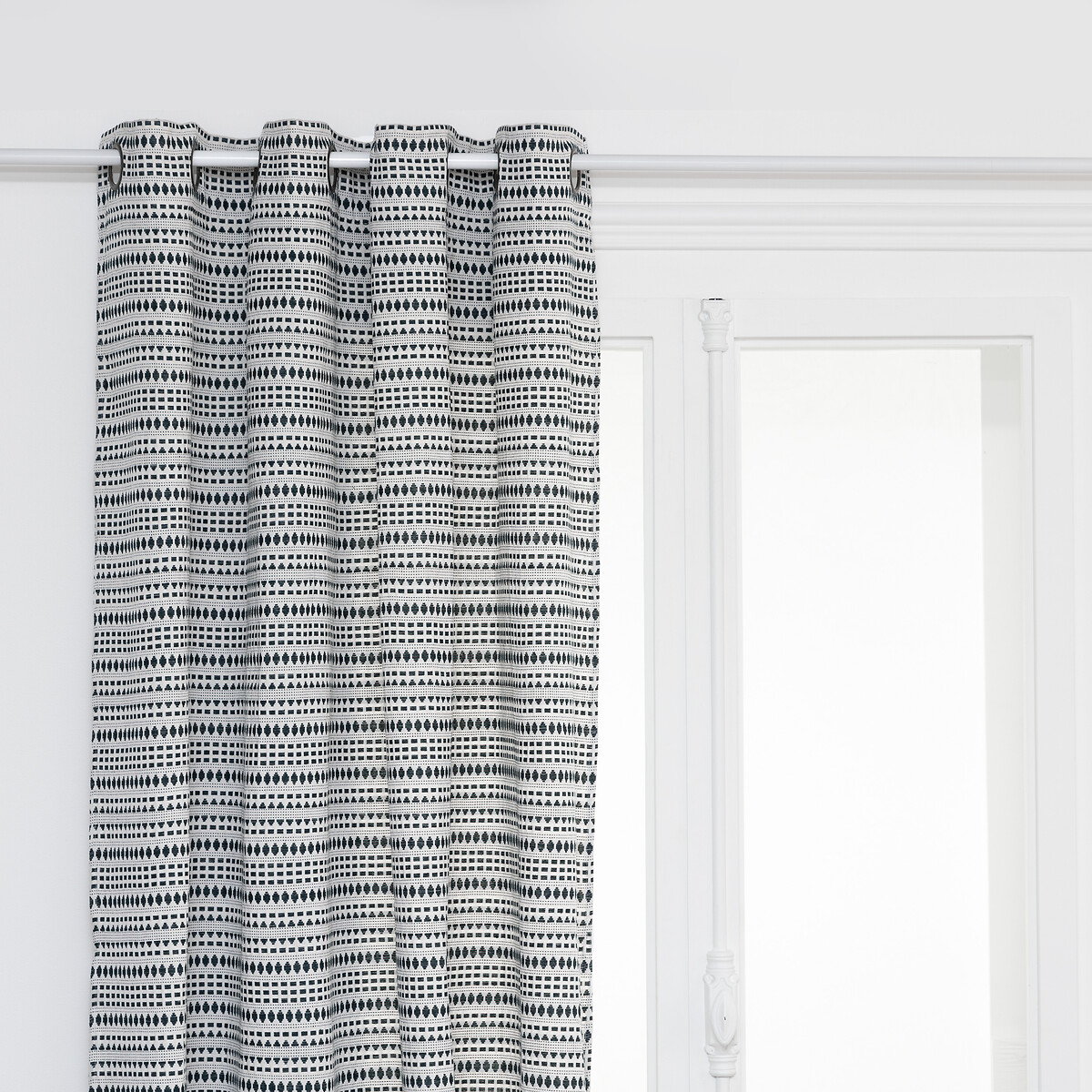 "Micah" jacquard curtain Aegean blue, 130x260 cm