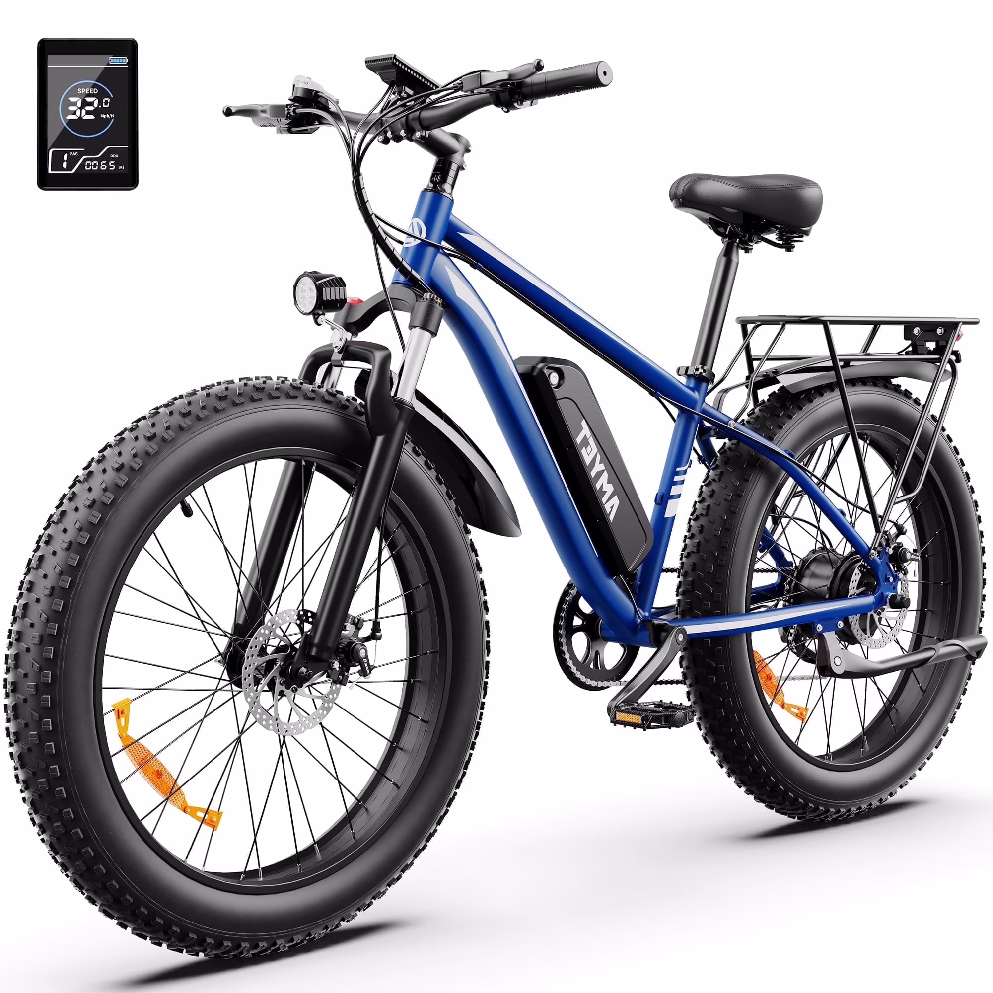 AMYET EB26 Electric Bike for Adults, 26*4.0 Fat Tire E-Mountain Bicycle,Peak 1500W Motor 48V 15Ah 7-Speed Ebike UL2849 - Image 11
