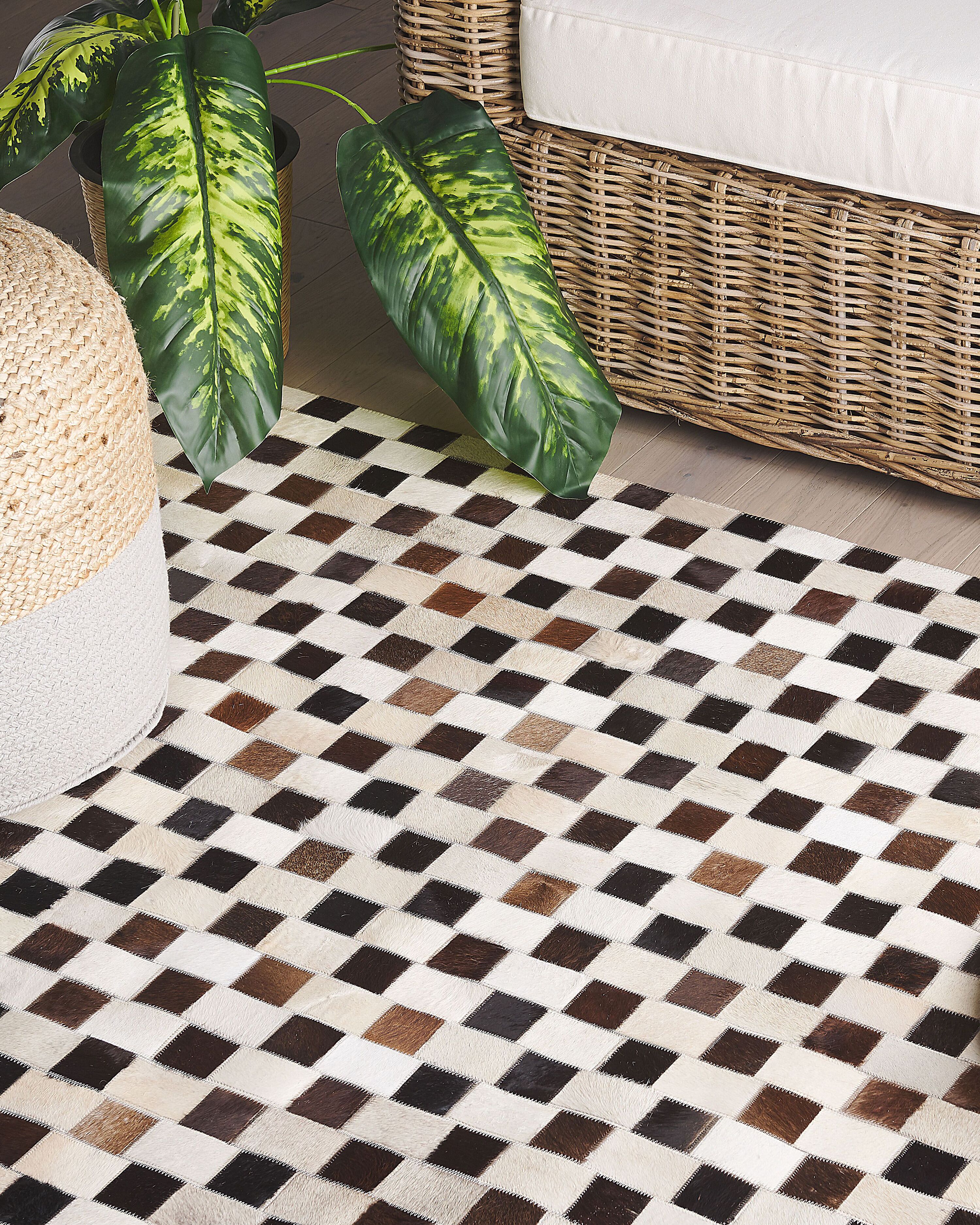 Rug KAYABEY Beige 160 x 230 cm Leather