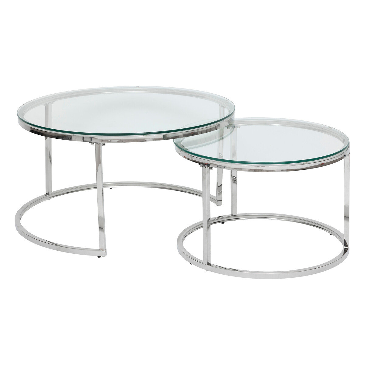 2 nesting tables "Kneo" Silver, 80x80x43.2 cm