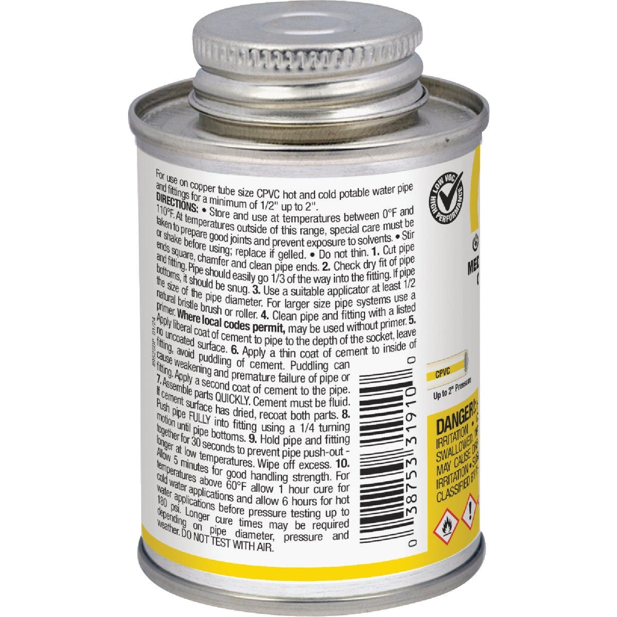 Oatey FlowGuard Gold 4 Oz. Medium Bodied Yellow All Weather One-Step CPVC Cement