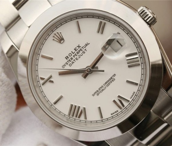 Replica Rolex DateJust 41mm 126300 Noob White Dial Roman Markers SS Bracelet A3235 - Elite Watch Atelier