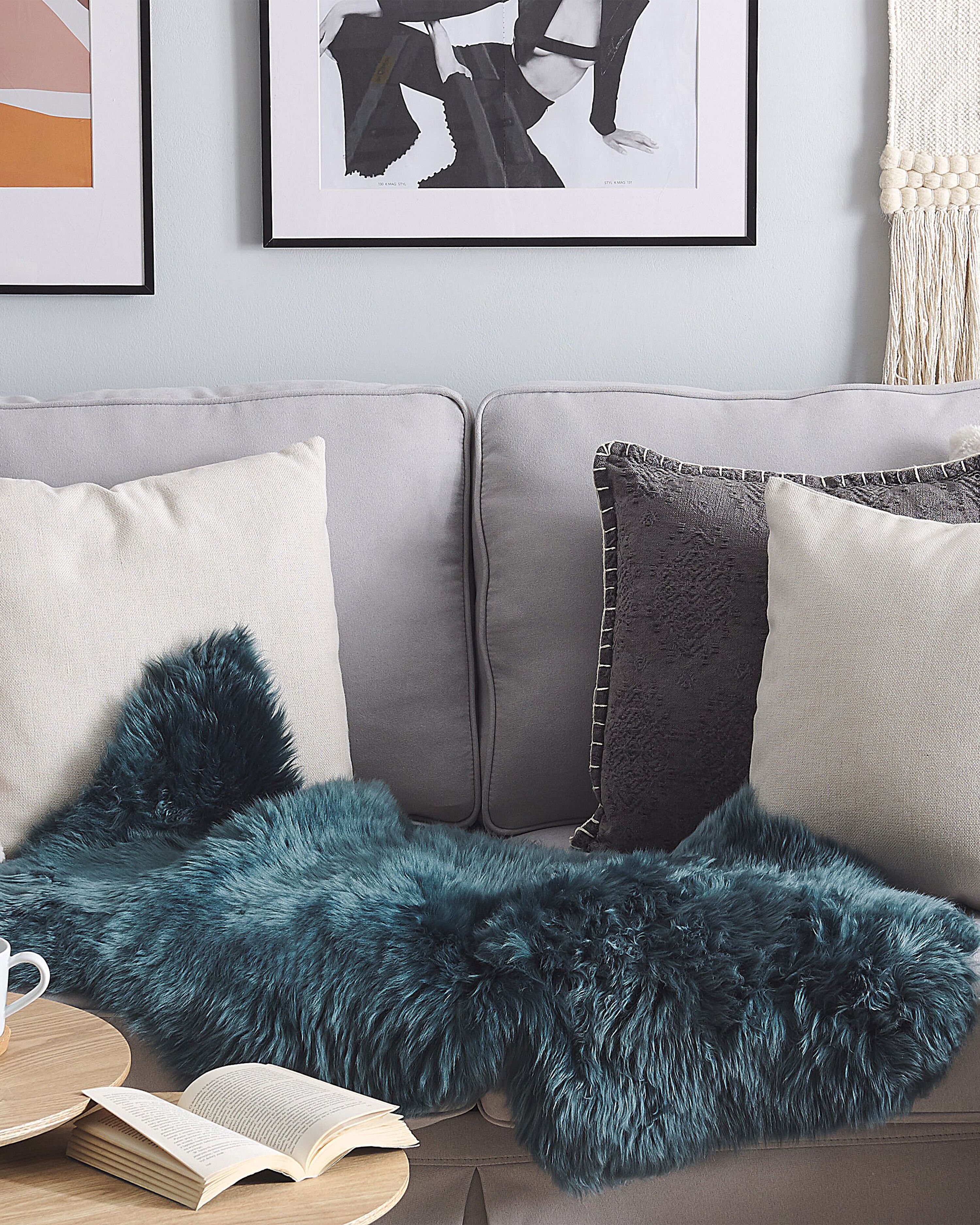 Sheepskin Rug ULURU Dark Green 65 x 110 cm
