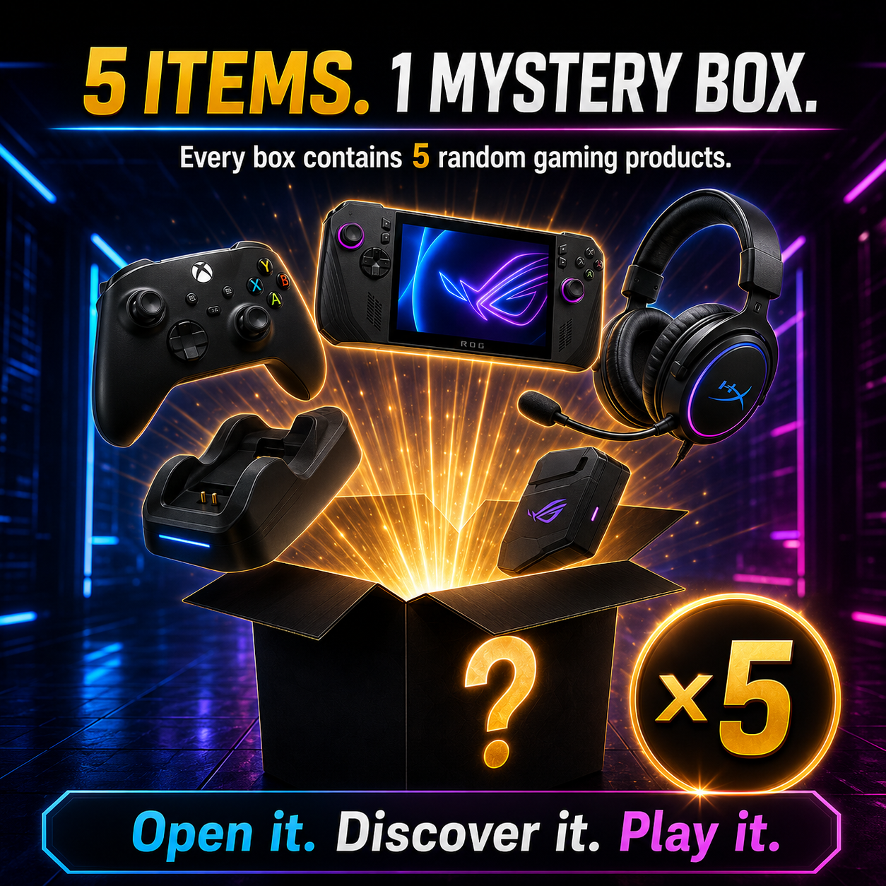 🔥 Ultimate Gaming Mystery Box – 5 Surprise Items in Every Box
