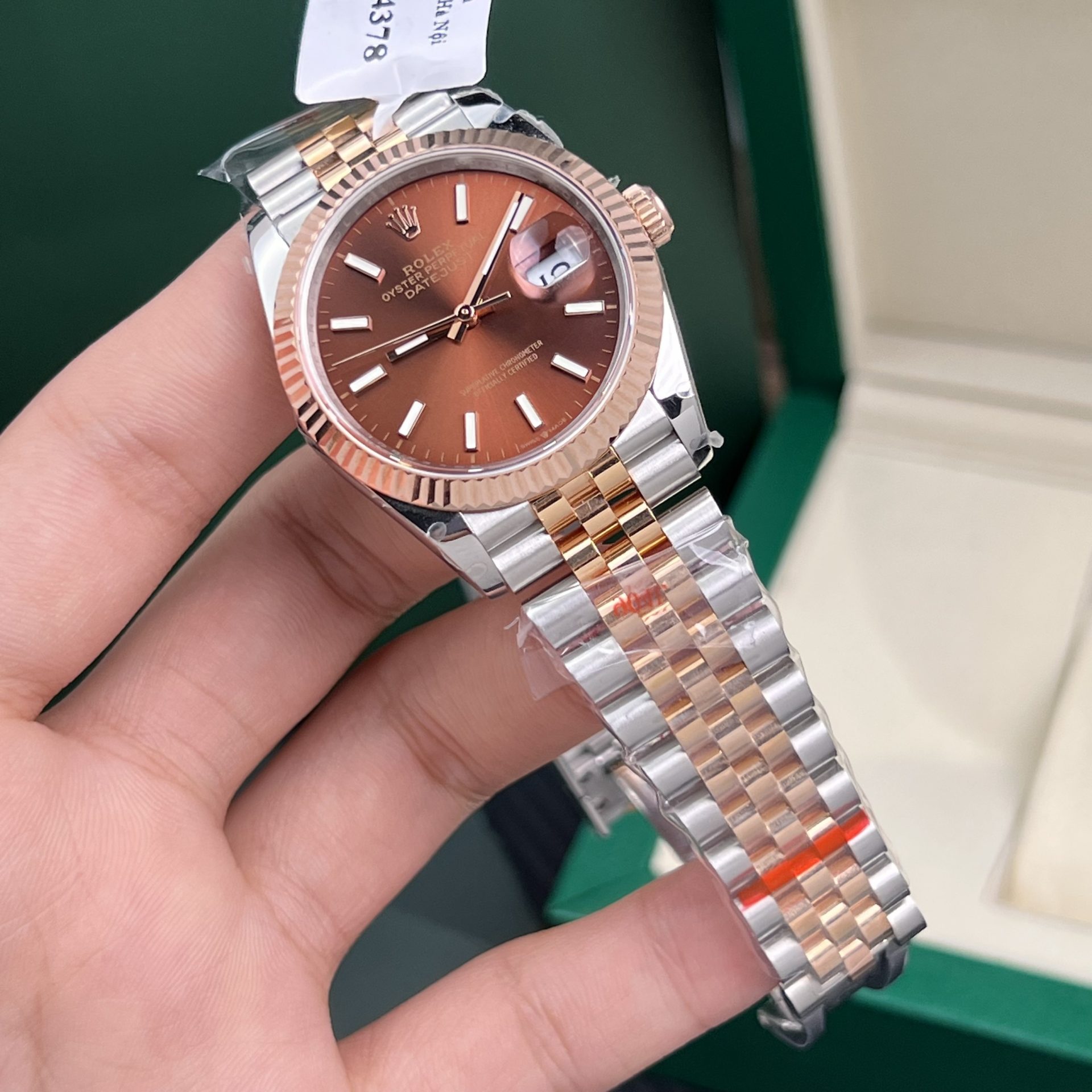 Rolex Rep 11 Watch DateJust 18K Rose Gold Wrapped Chocolate Dial GM Factory 36mm - Elite Watch Atelier