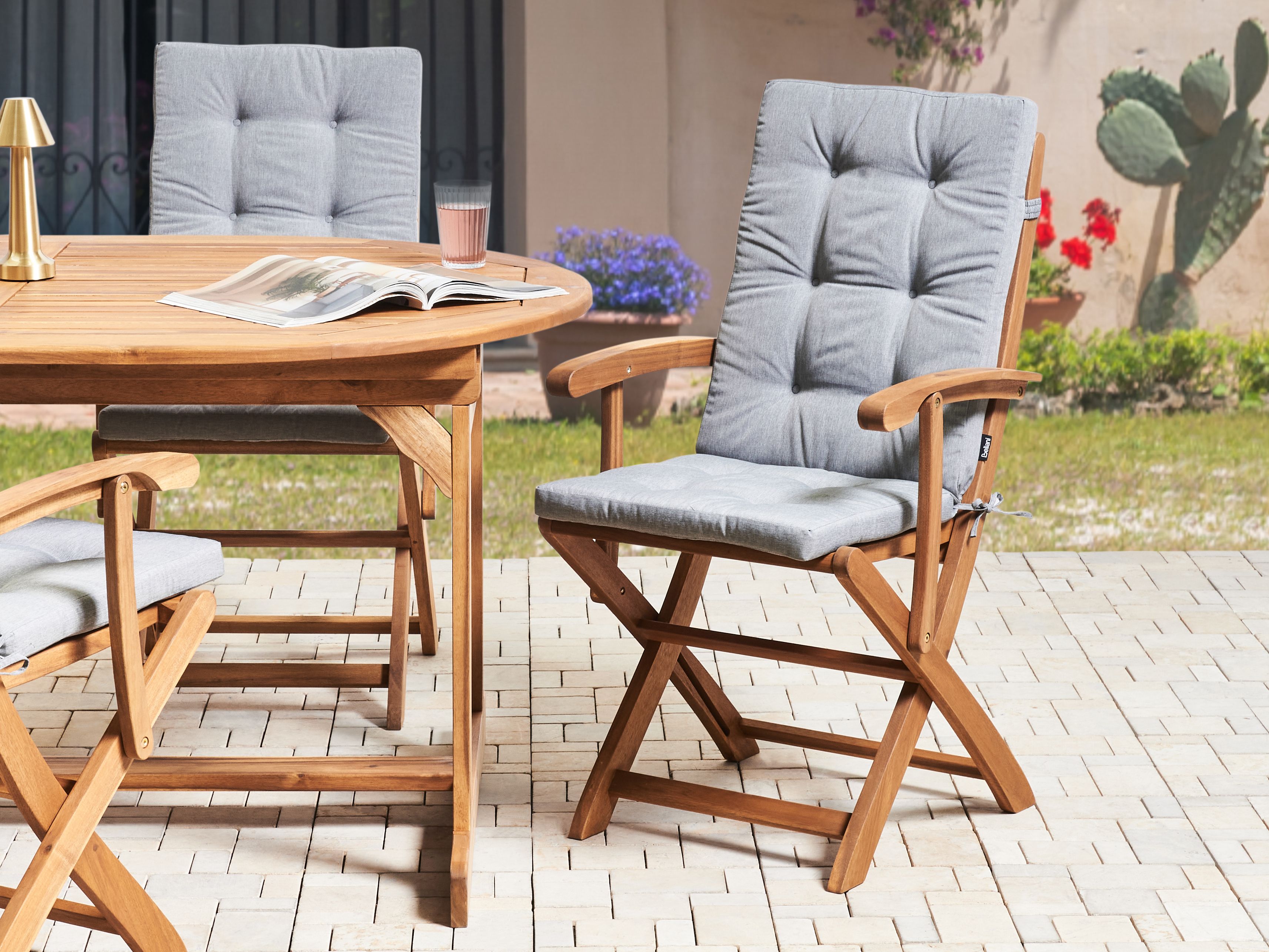 Set of 2 Back/Seat Cushions MAUI PREMIUM Grey Melange