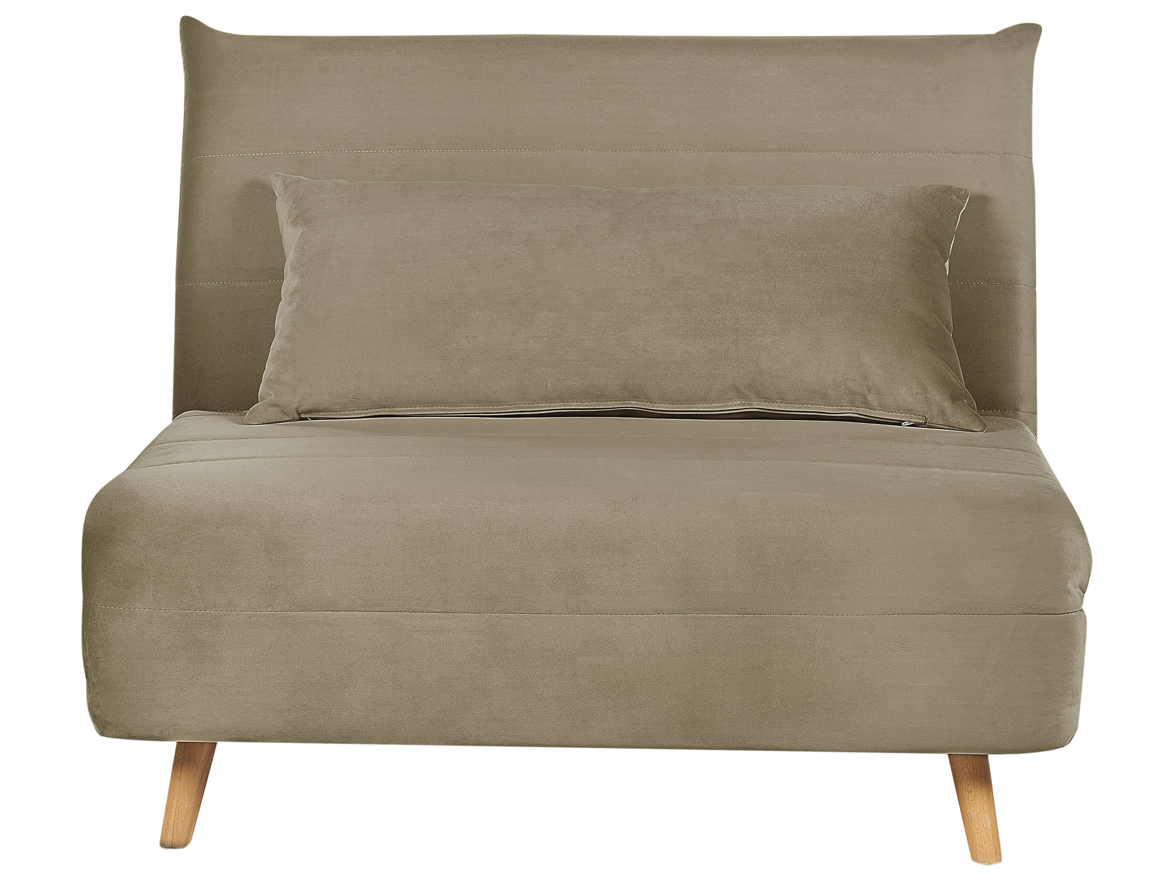 Single Sofa Bed SETTEN Velvet Olive Green