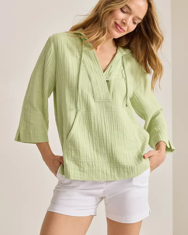 Island Gauze™ Baja Hoodie - Light Rosemary