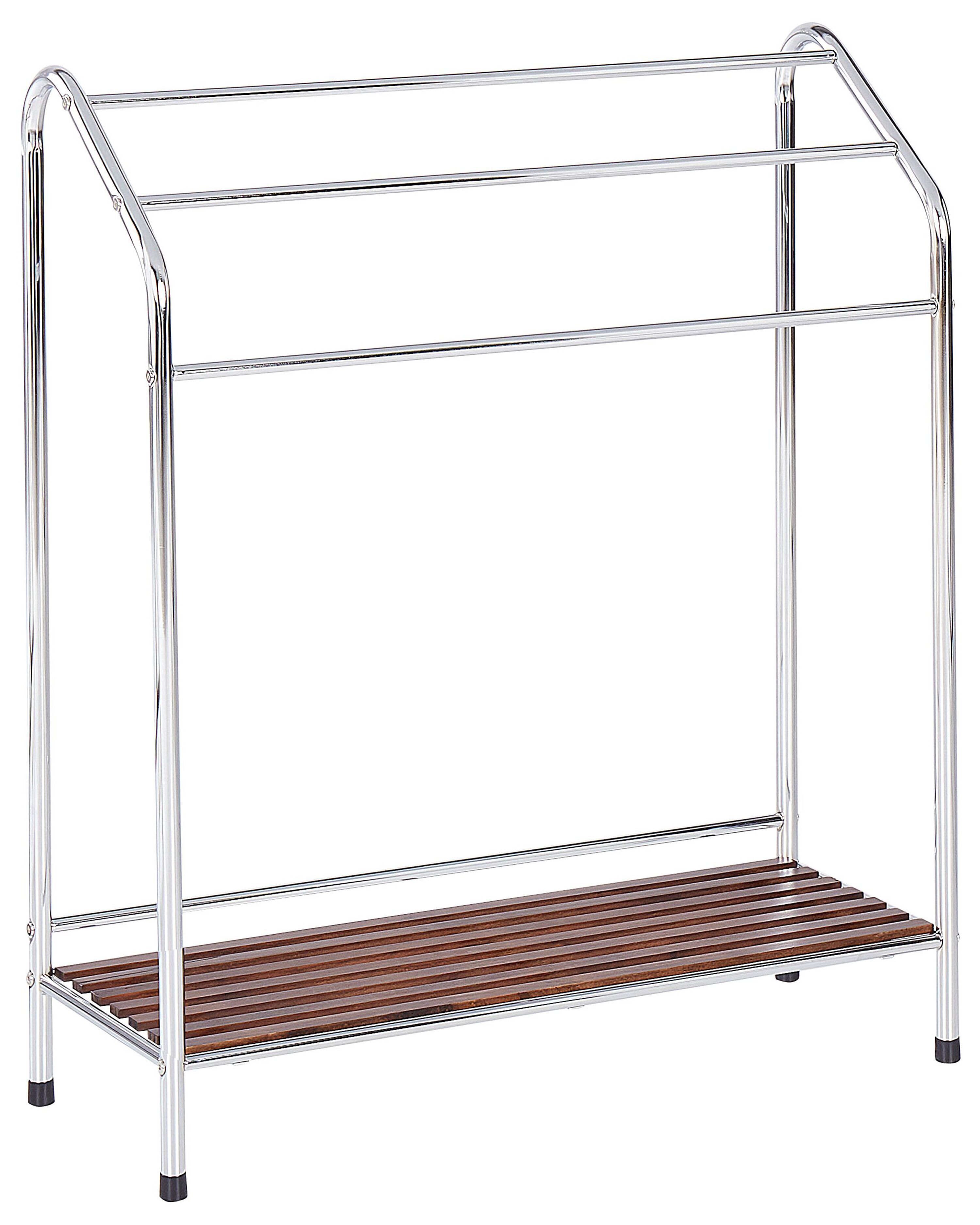 Towel Stand with Shelf MURIVA Metal Silver