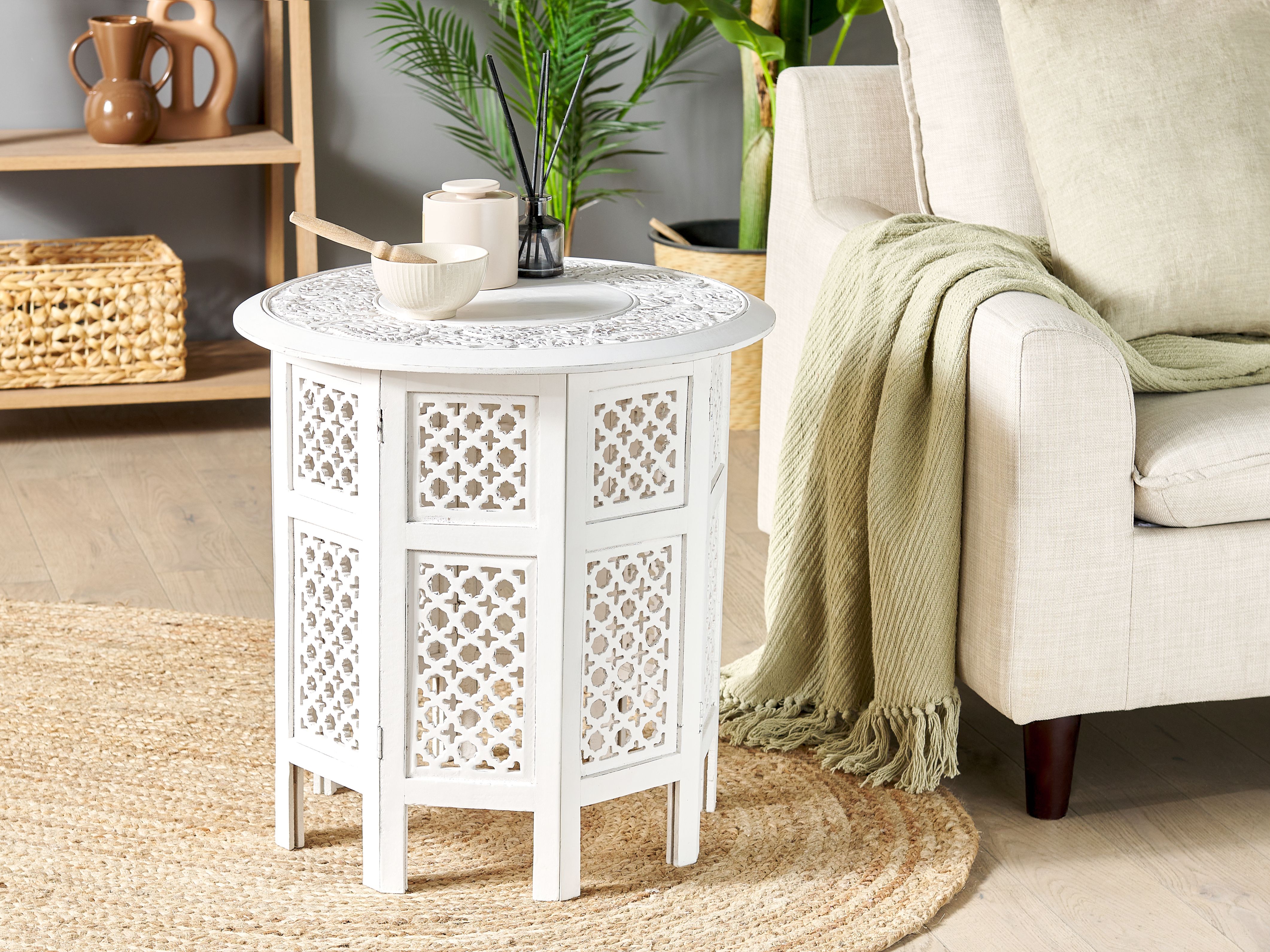 Side Table ELARA Mango Wood White