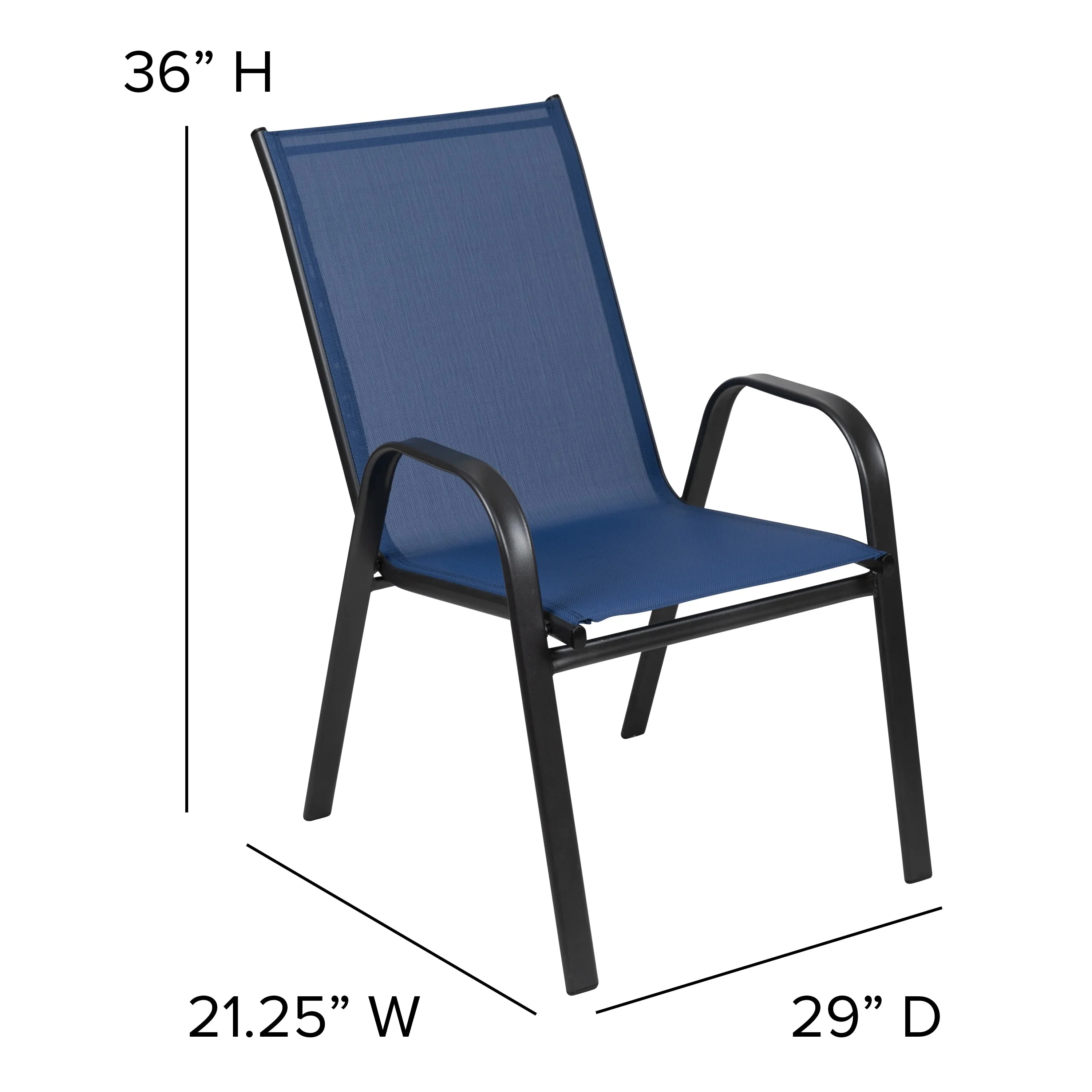 Emma + Oliver Outdoor Stack Chairs, Gray, 4 Pack, 21.25in W x 29in D x 36in H - Image 58 Emma + Oliver Outdoor Stack Chairs, Gray, 4 Pack, 21.25in W x 29in D x 36in H - Image 58