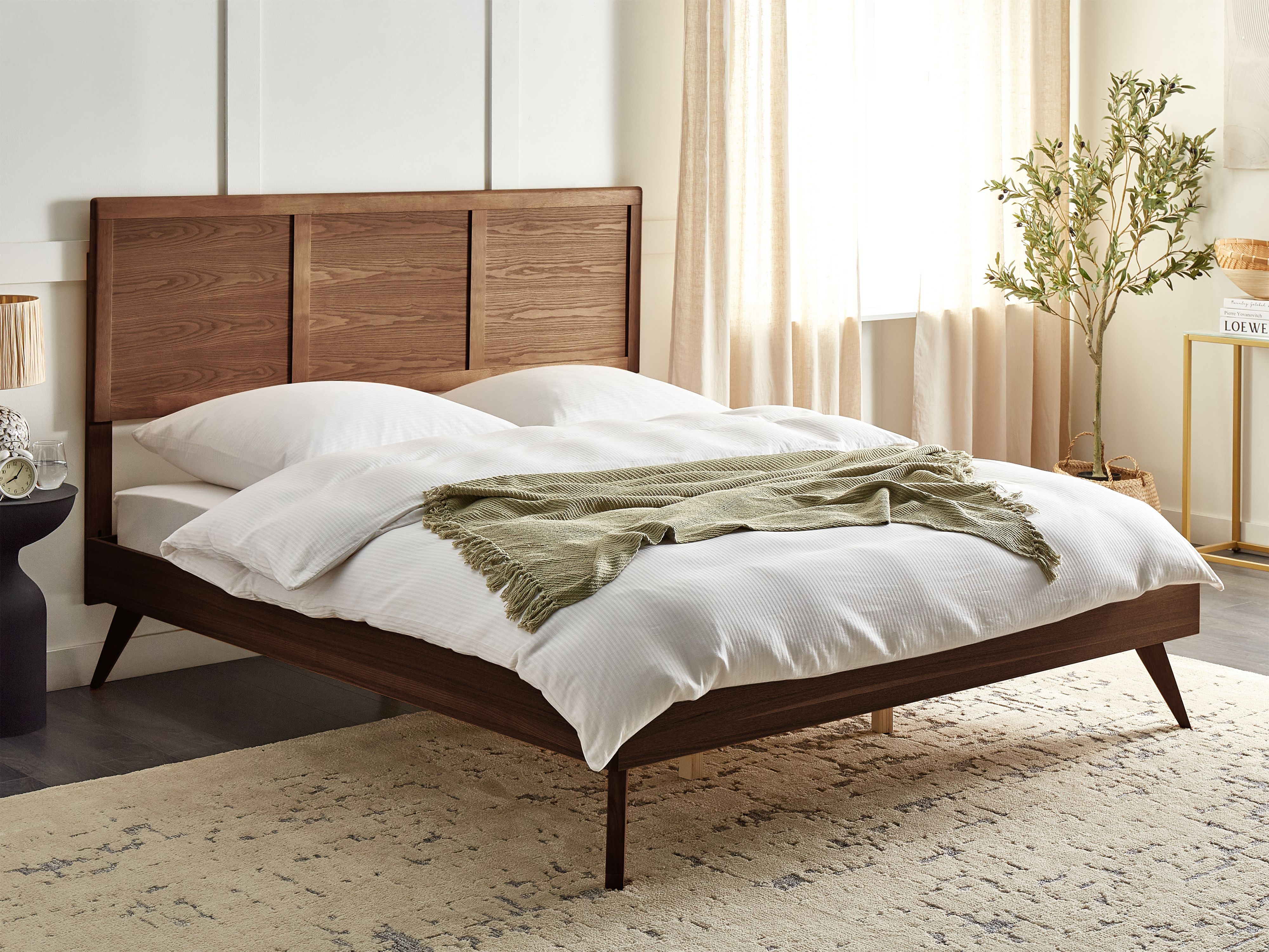 Bed ISTRES 180 x 200 cm (EU Super King) Dark Ash Wood