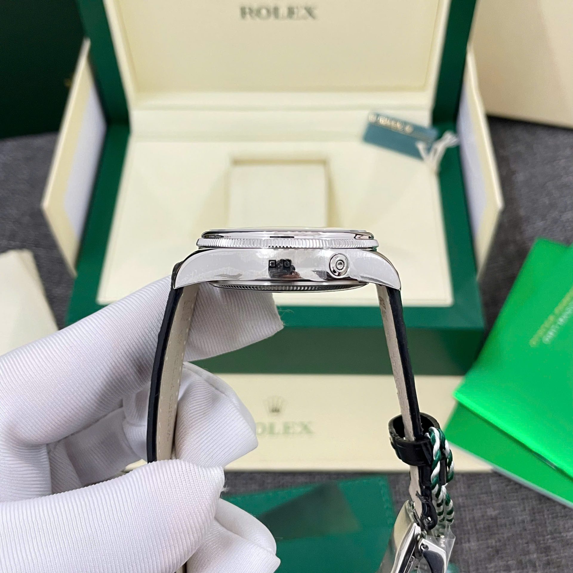 Rolex High End Watch Replicas Cellini Moonphase White Dial Leather Strap 39mm - Top club