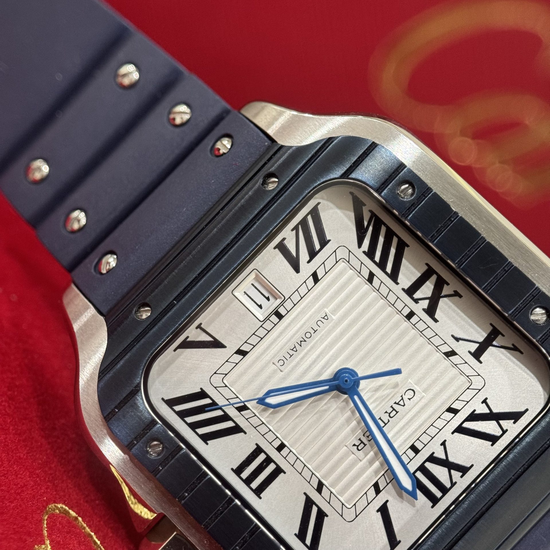 Cartier Replica Watch Santos White Dial Rubber Strap BV Factory 39.8mm - Top club