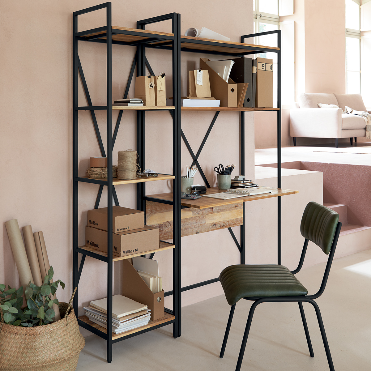 Bookcase "Edena" Acacia, 45x180 cm