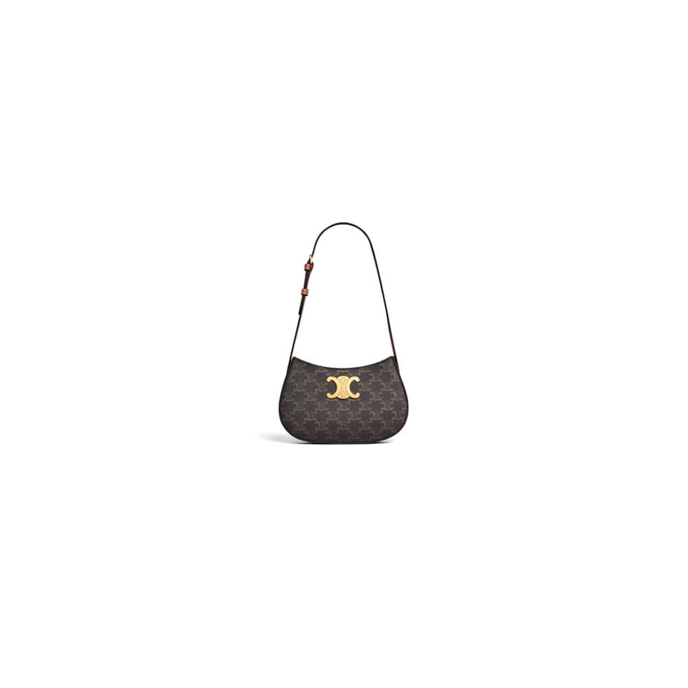 CELINE MEDIUM TILLY BAG in Triomphe canvas and calfskin1:1High-quality replica