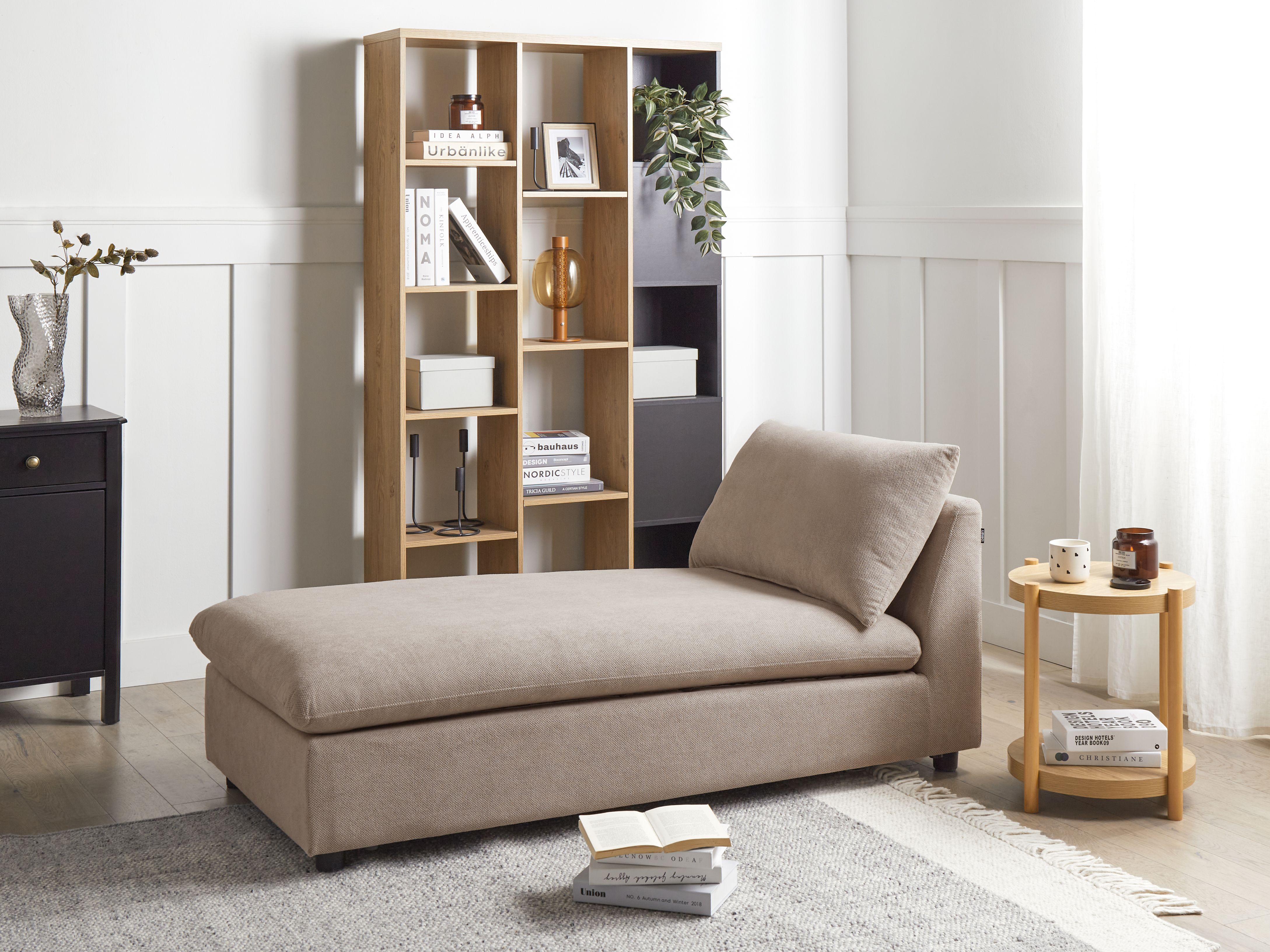 Chaise Longue VIZILLE Fabric Taupe