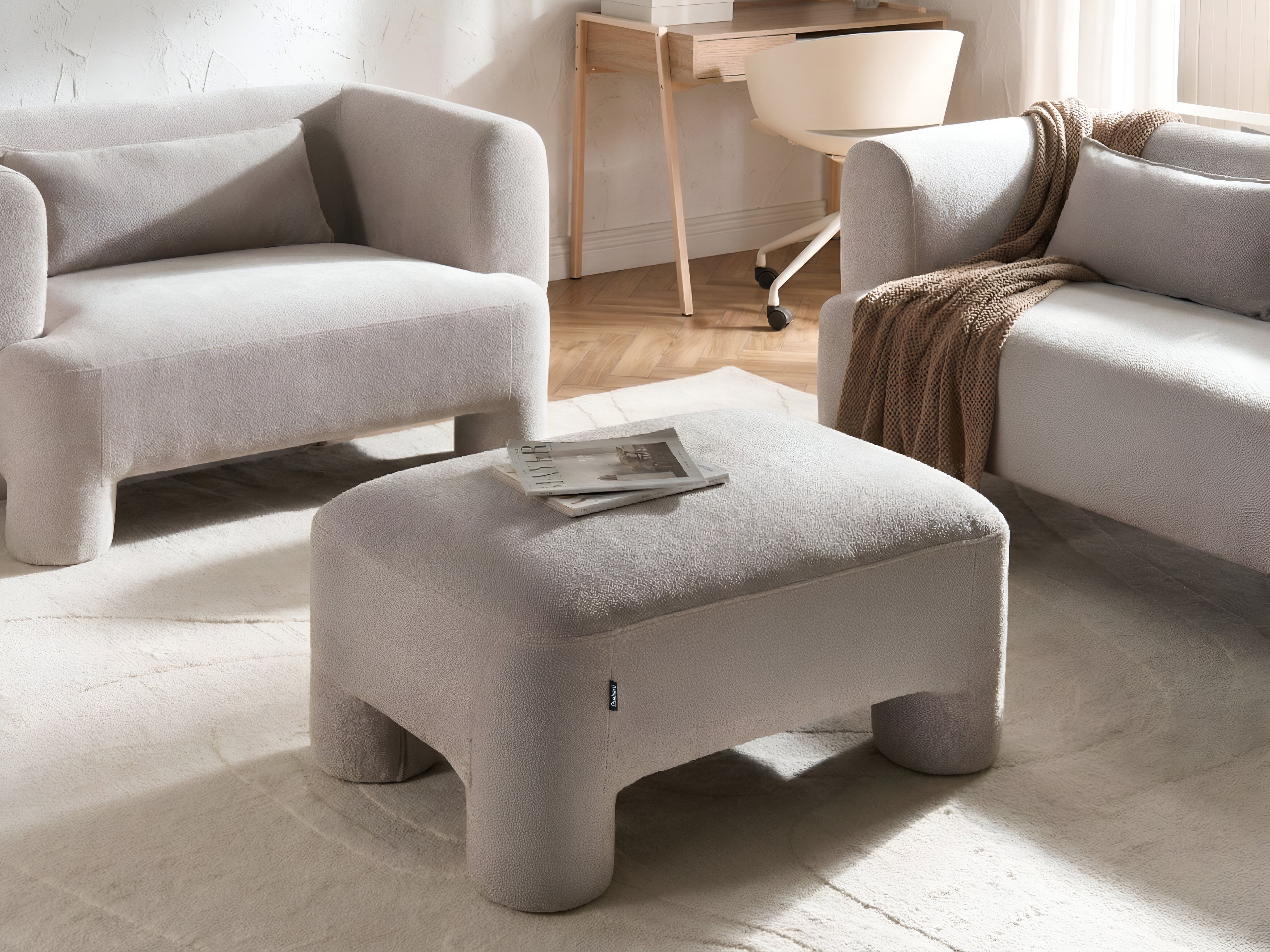 Ottoman HOGBO Fabric Beige