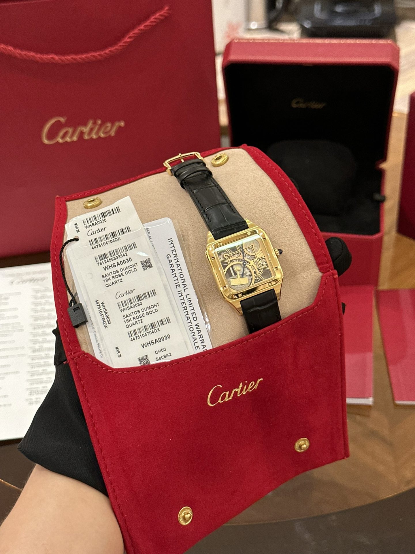 Cartier Replica Watch Santos WHSA0031 Quartz Leather Strap 31x43mm - Top club