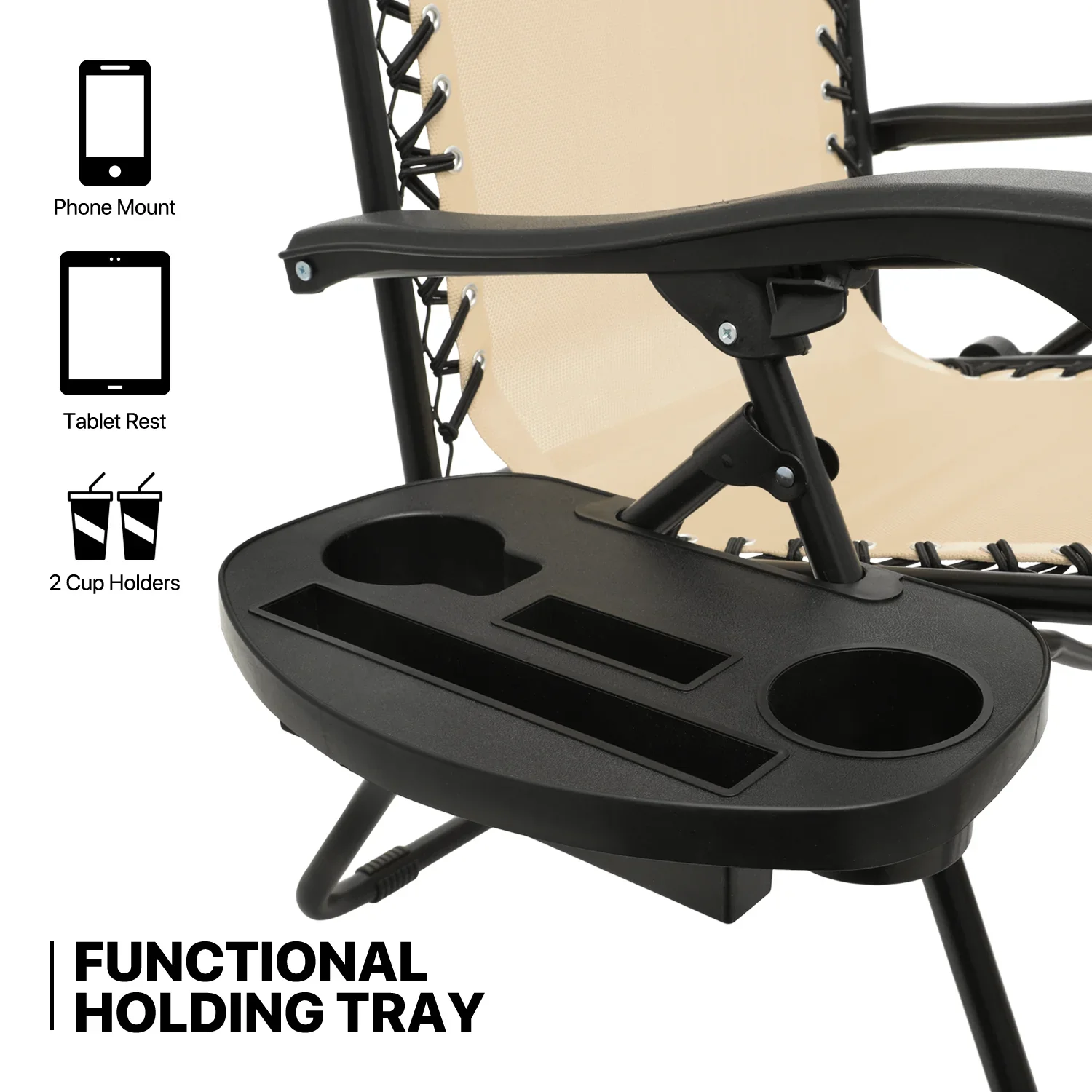 MoNiBloom Zero Gravity Reclining Chairs Set Of 2 With Canopy Shade And Headrest, Black - 330 lbs - Image 48 MoNiBloom Zero Gravity Reclining Chairs Set Of 2 With Canopy Shade And Headrest, Black - 330 lbs - Image 48