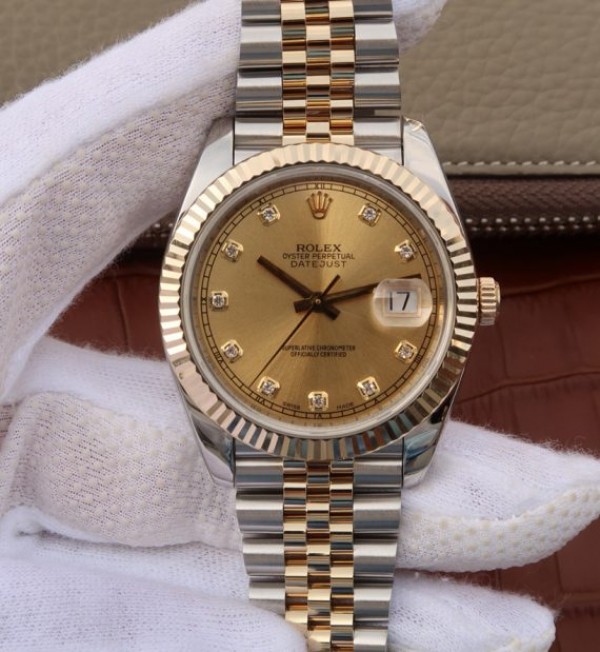 Replica Rolex DateJust 41mm 126331 Noob RG Wrapped RG Dial Diamonds Markers SS/RG Bracelet A2836 - Elite Watch Atelier