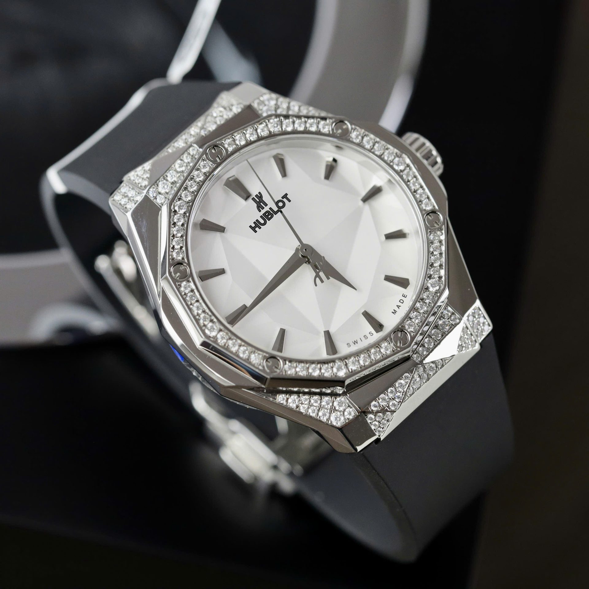 Hublot Orlinski White Dial Replica Watch Custom Moissanite Diamonds Hong Kong 40mm - Top club