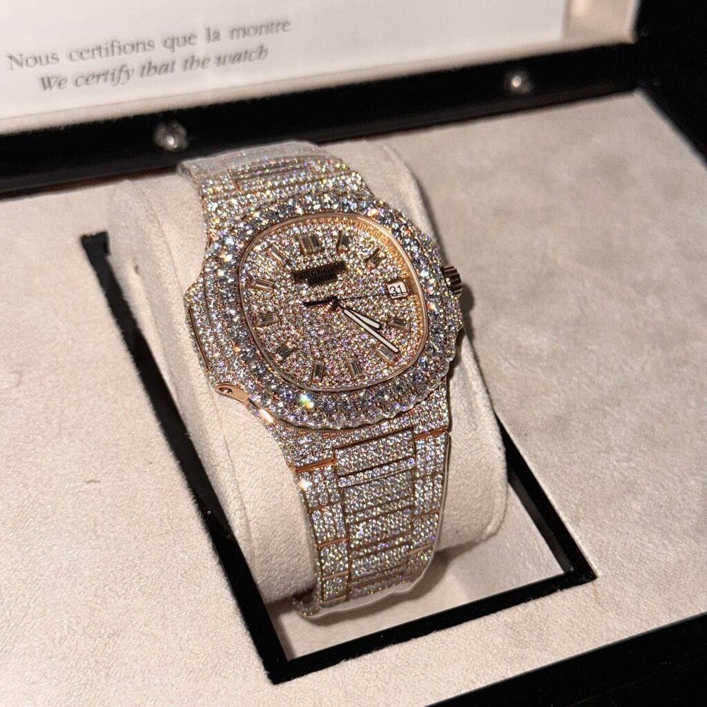 Patek Philippe Best Replica Watch Nautilus 5719 Gold Wrapped   Moissanite Diamonds Custom 40mm - Top club
