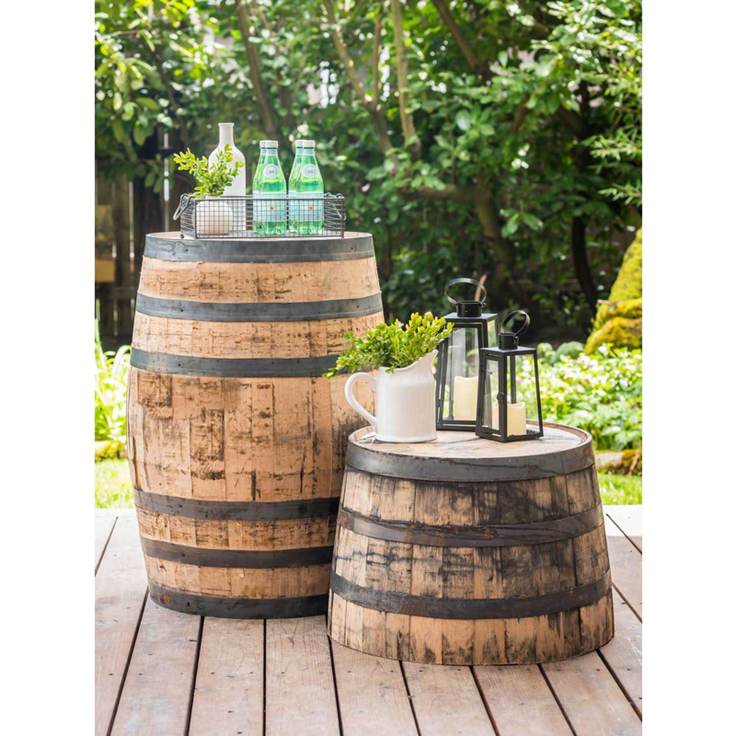 Real Wood Products Jack Daniel's Whiskey Barrel 35 in H x 26 in D, Oak, Barrel Brown - B320 - Image 2 Real Wood Products Jack Daniel's Whiskey Barrel 35 in H x 26 in D, Oak, Barrel Brown - B320 - Image 2