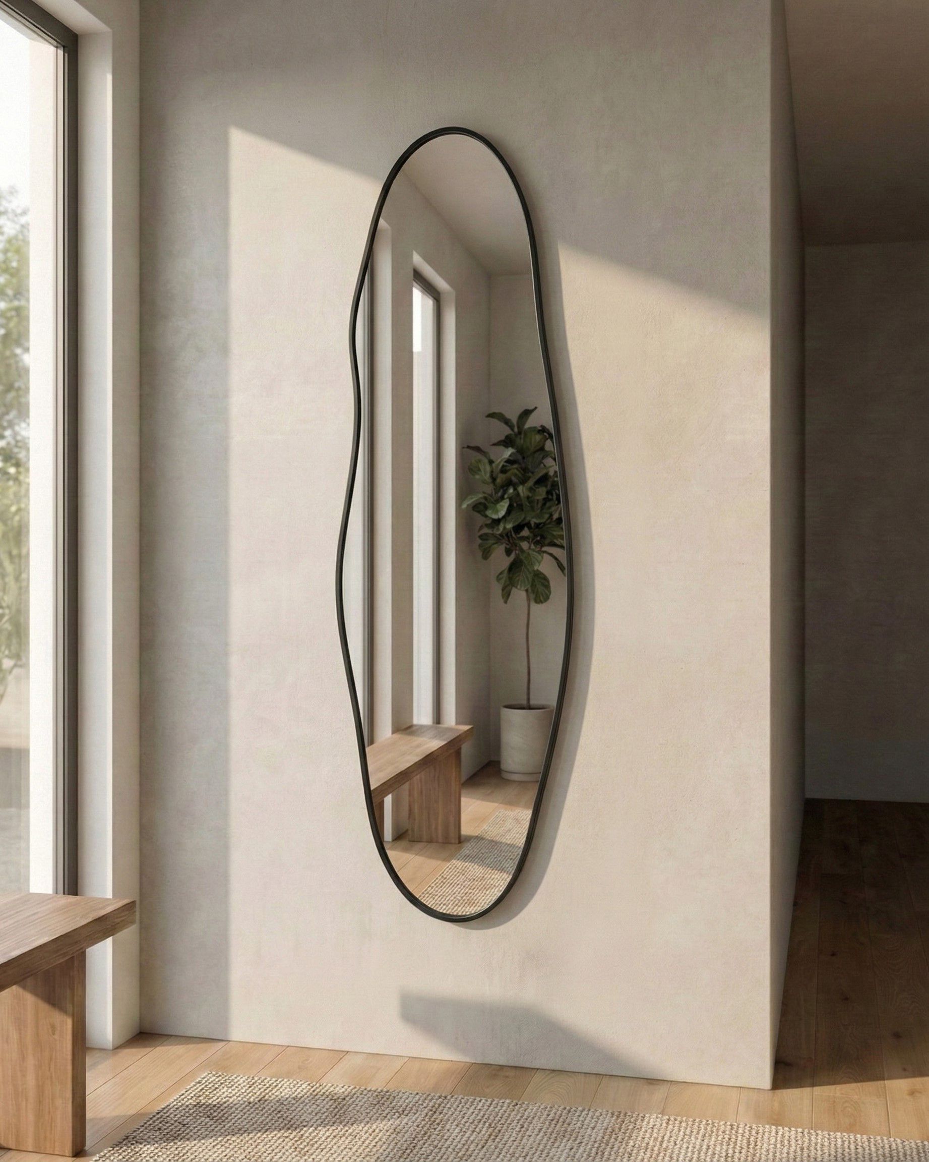 Wall Mirror SALINS 47 cm 160 cm Metal Black
