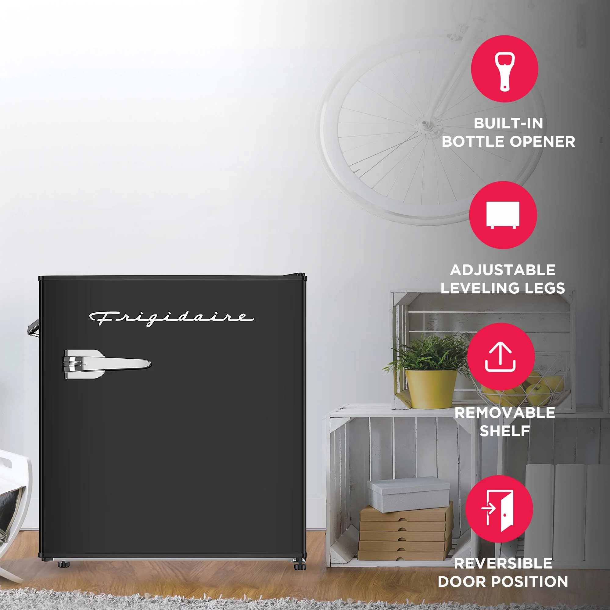 Frigidaire 1.6 Cu ft. Retro Compact Refrigerator with Side Bottle Opener, Coral - Image 42