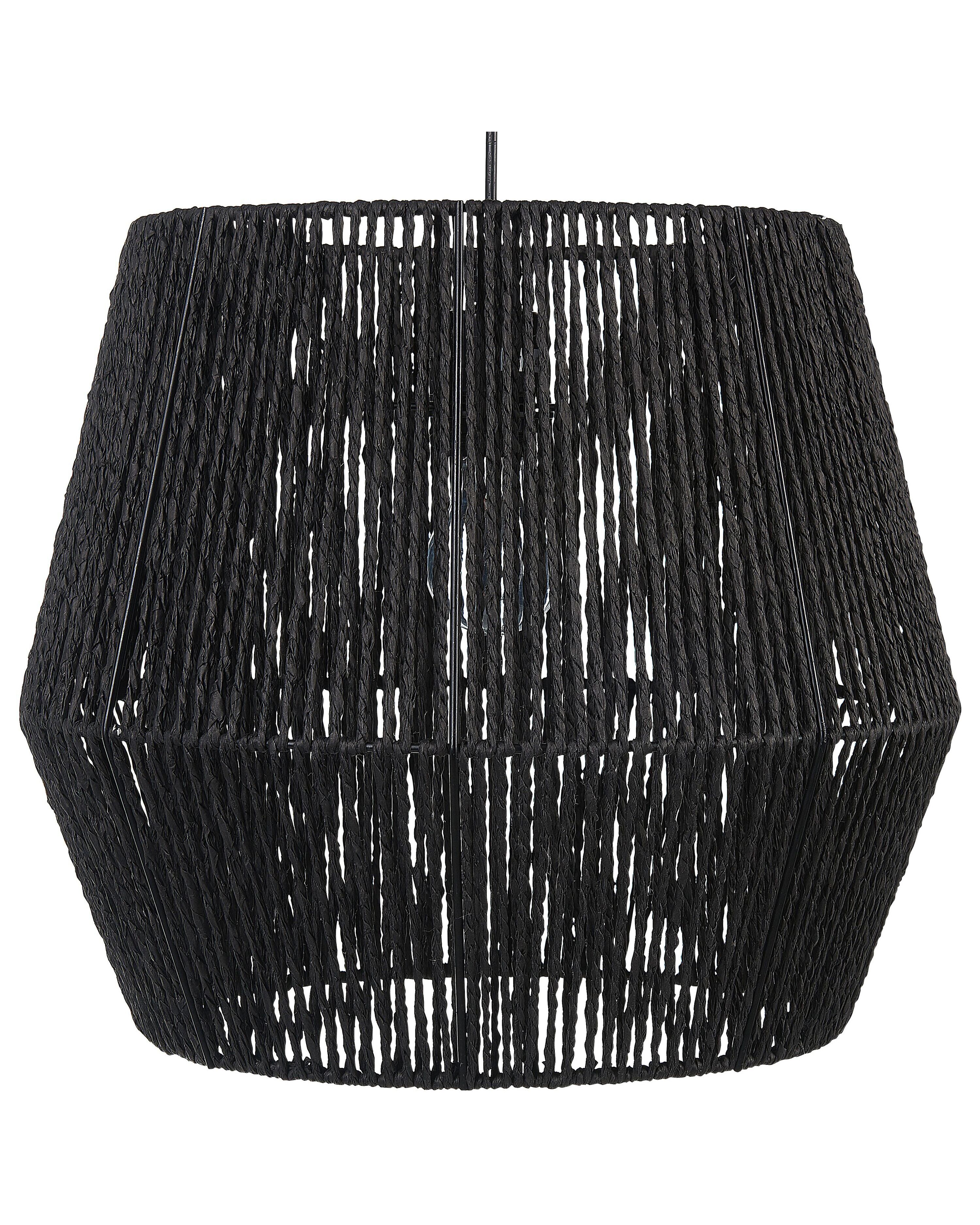 Pendant Lamp GWERU Paper Rope Black