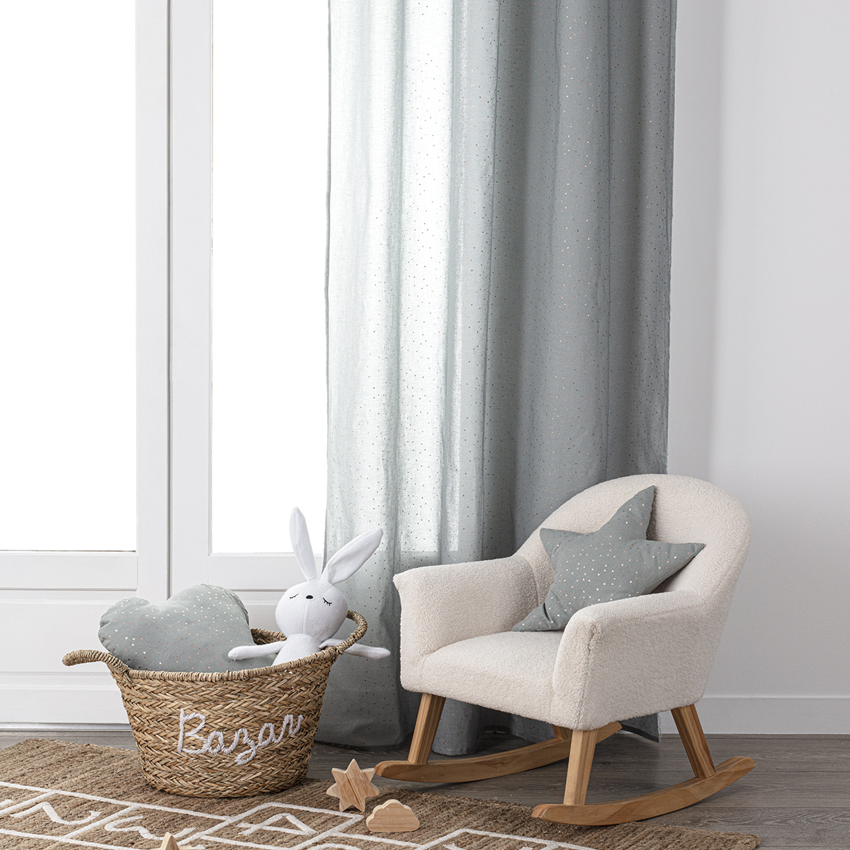 Curtain "Berlingot" Light blue, 140x250 cm