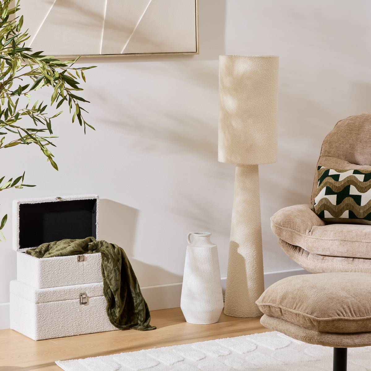 Floor Lamp Sector "Solal" White, H.124 cm