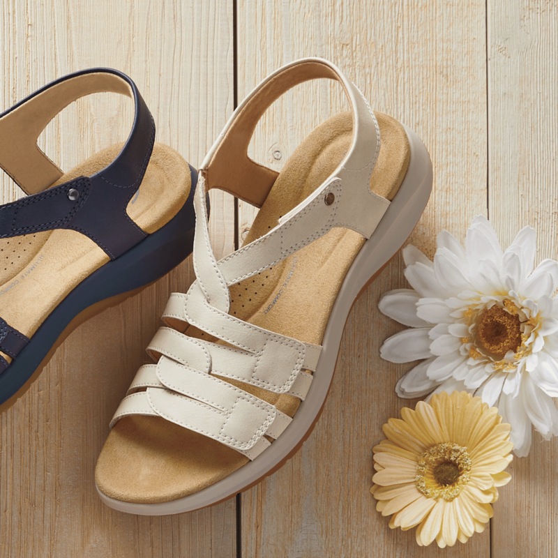Clarks Leather Maelynn Paige Sandal with Adjustable Fit - MIDNIGHT VELVET CATALOG