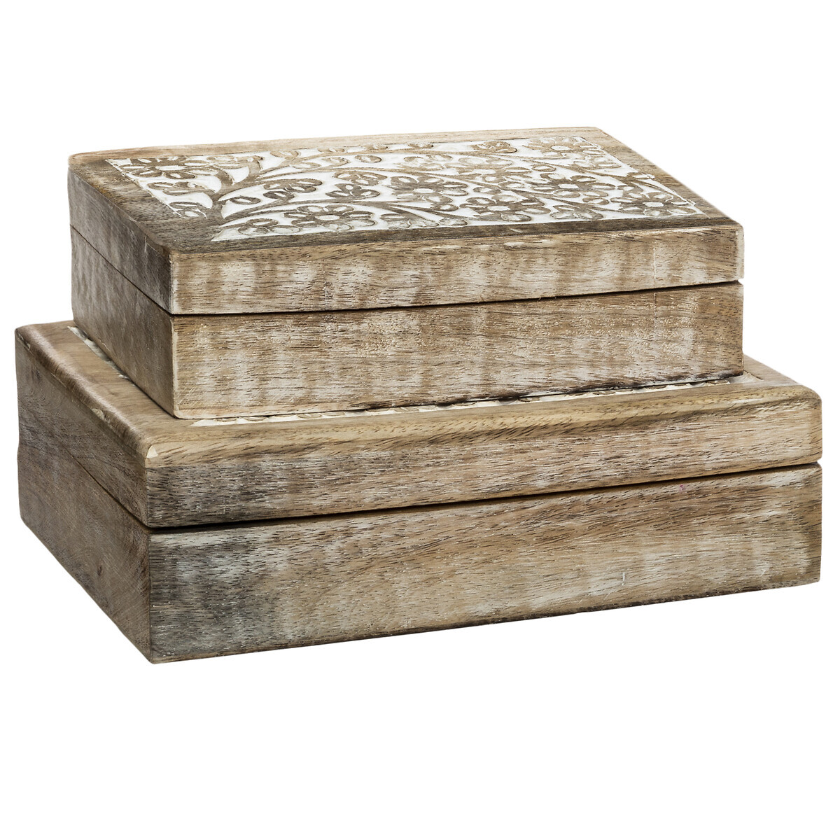 Set of 2 boxes "Ritual" Mango wood, L.21/25 cm