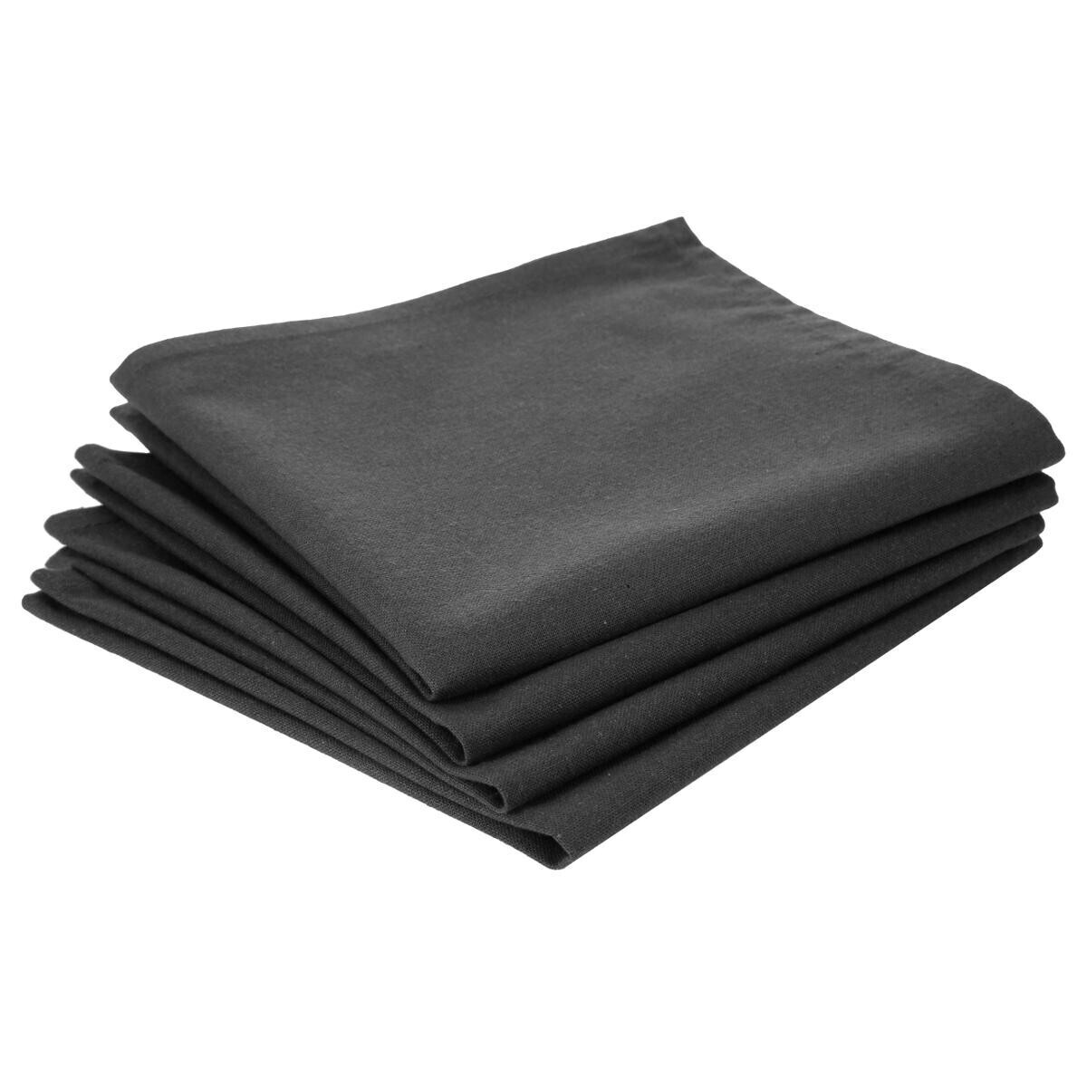 Set of 4 napkins, cotton Slate grey, 40x40 cm