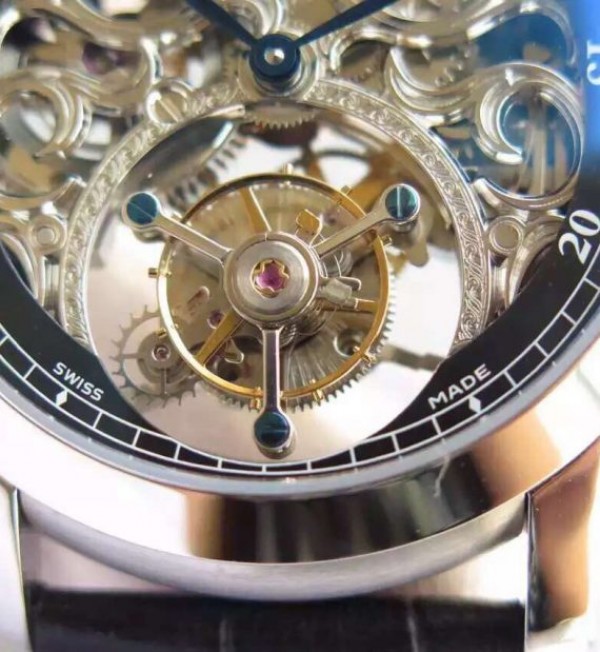 Replica Audemars Piguet Jules Audemars Skeleton Tourbillon SS Black Dial Leather Strap - Top club