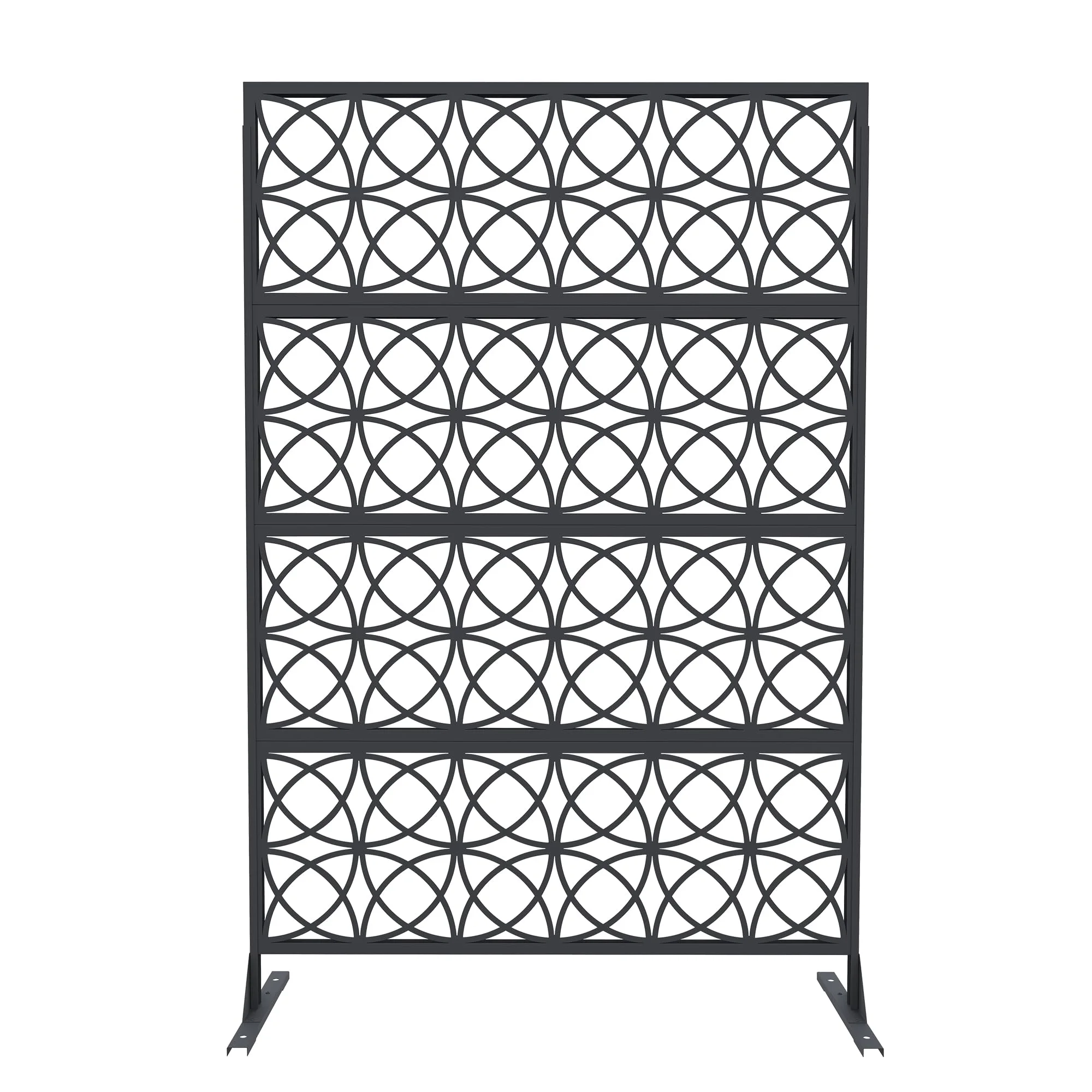 Accreate Decorative Wrought Privacy Screen �C Easy Snap-Together Room Divider for Indoor/Outdoor Use, Breathable Wind-Resistant Partition with Anti-Tip Base (6x3.8ft)