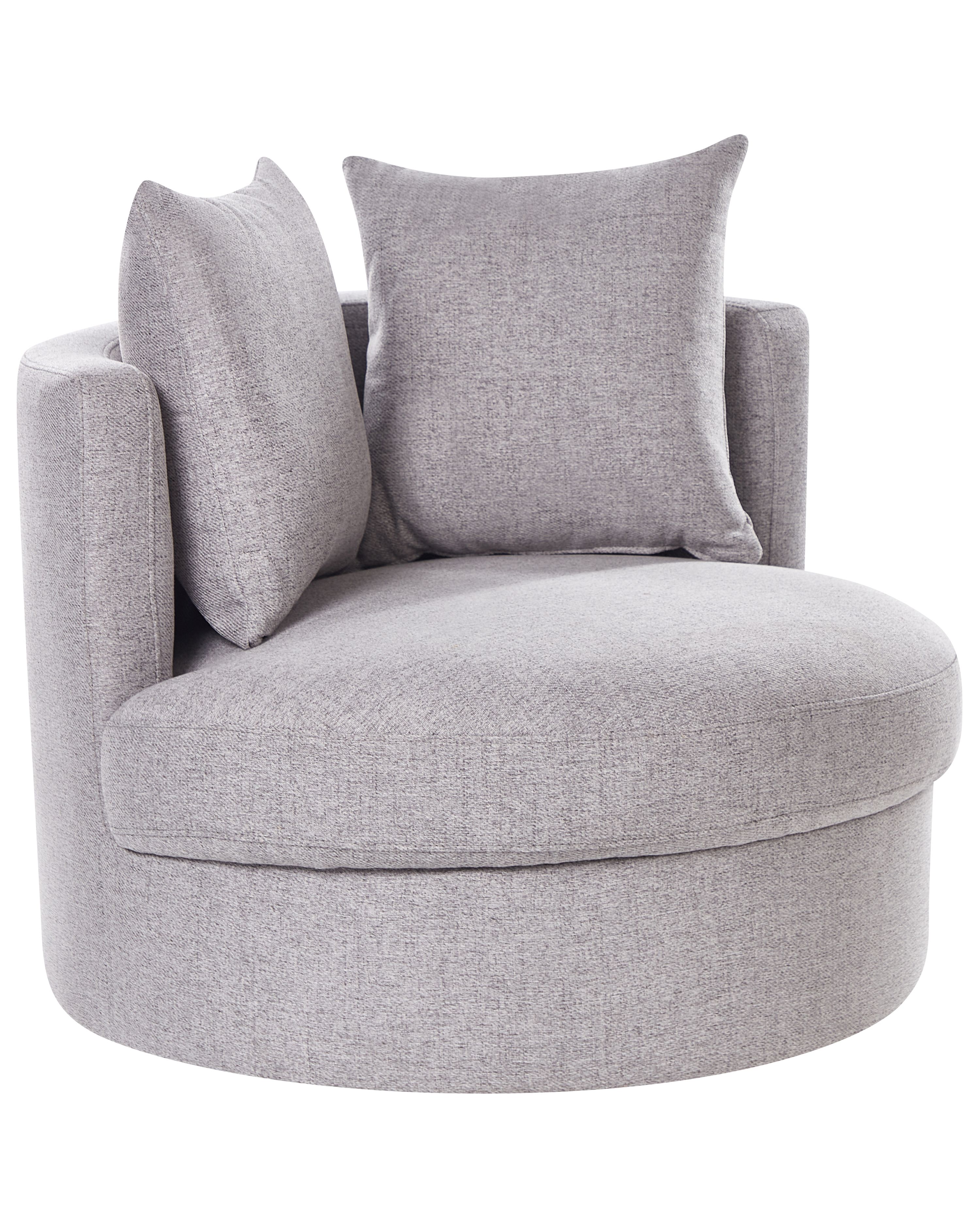 Swivel Armchair DALBY Fabric Light Grey