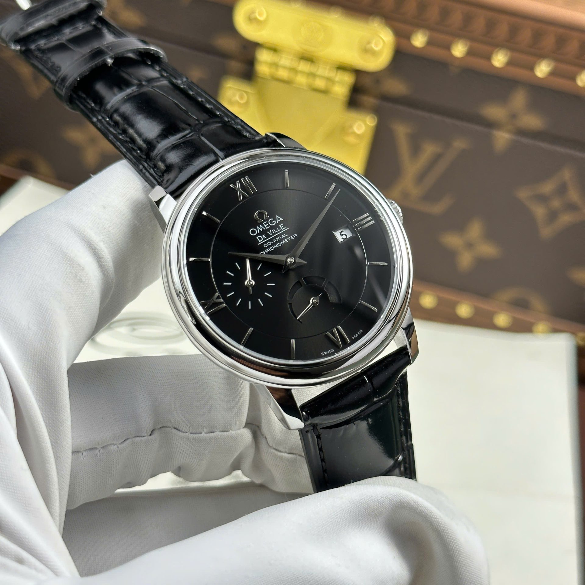 Omega Replica Watch De Ville Prestige Power Reserve Black Dial 39.5mm - Top club