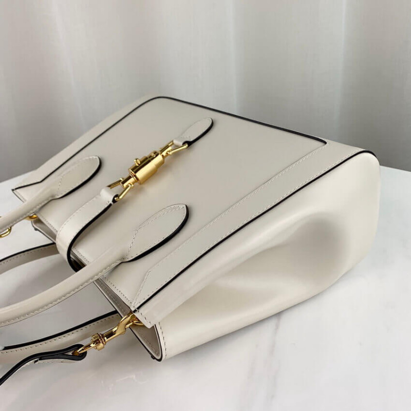 Replica Gucci Jackie 1961 Medium Tote Bag In White Leather 6490161:1High-quality replica