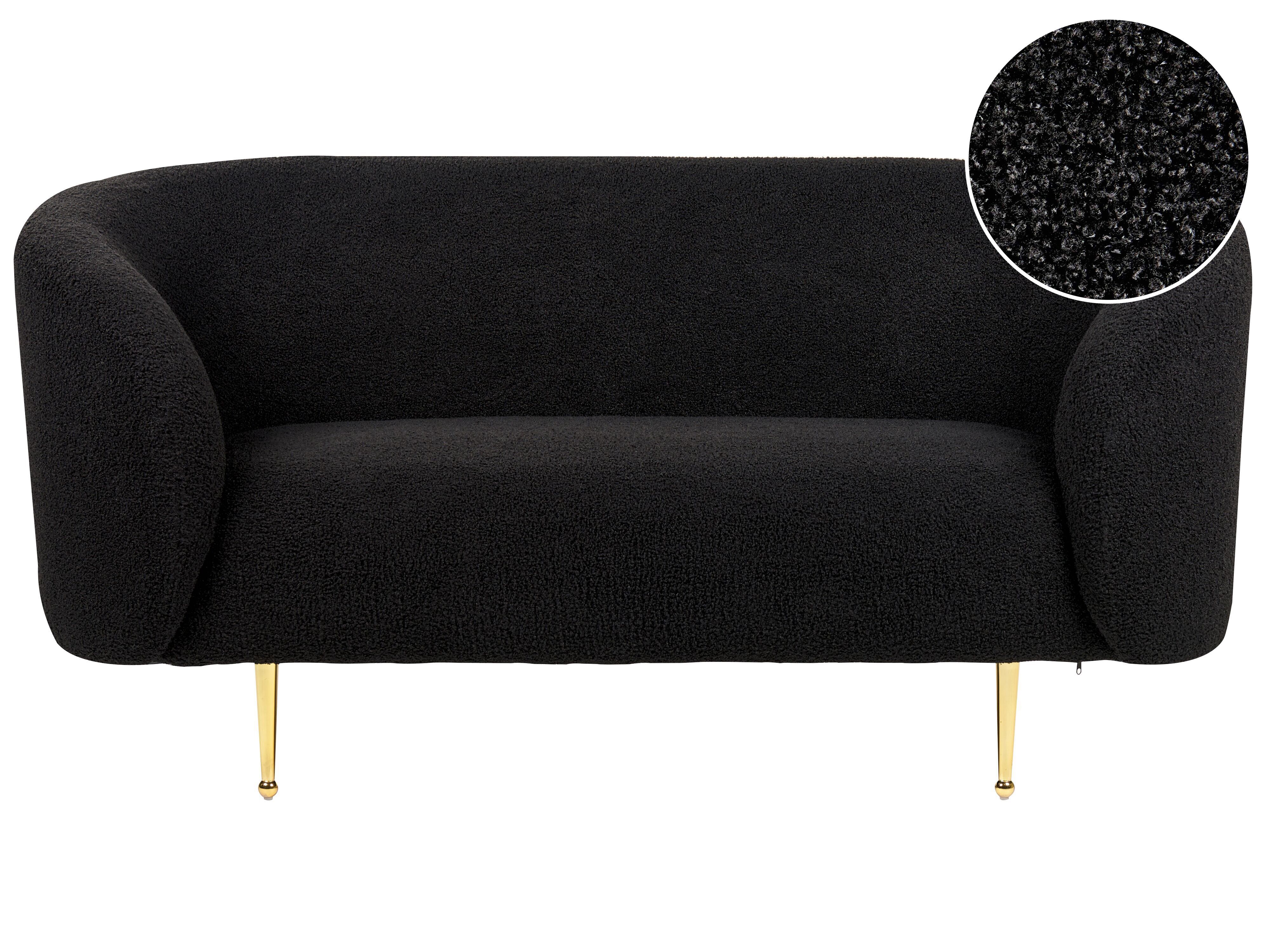 Sofa 2 Seater LOEN Boucle Black
