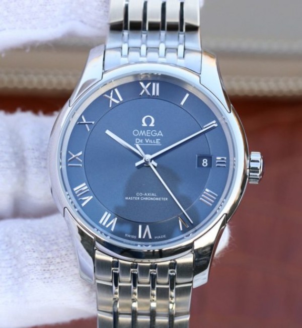 Replica Omega V6 De Ville 41mm SS Blue Dial SS Bracelet A8900 - Top club