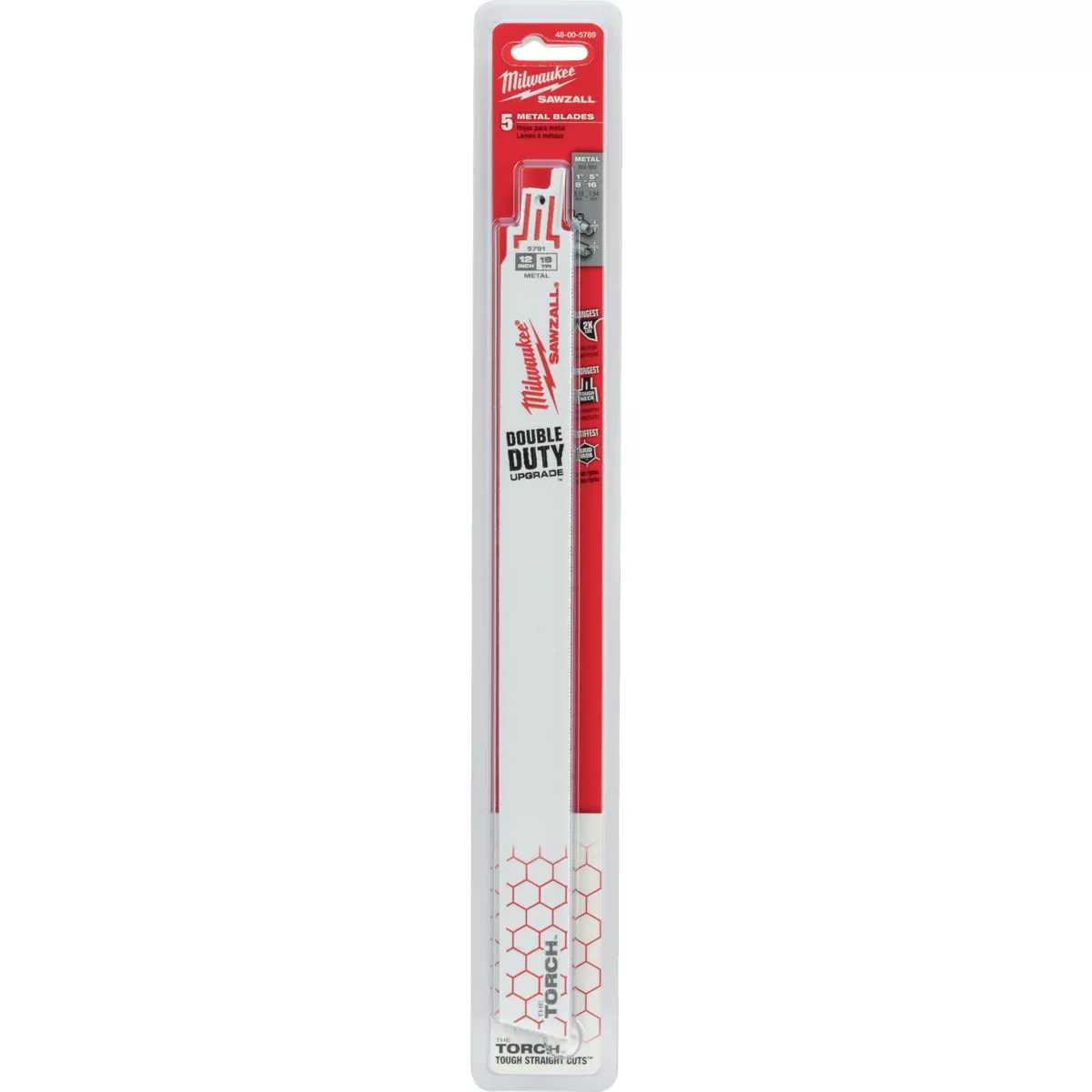 Milwaukee SAWZALL The TORCH 12 In. 18 TPI Metal Demolition Reciprocating Saw Blade (5-Pack)