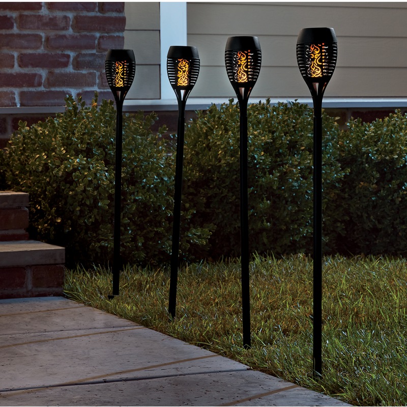 Set of 4 Solar Flame Stake - MIDNIGHT VELVET CATALOG