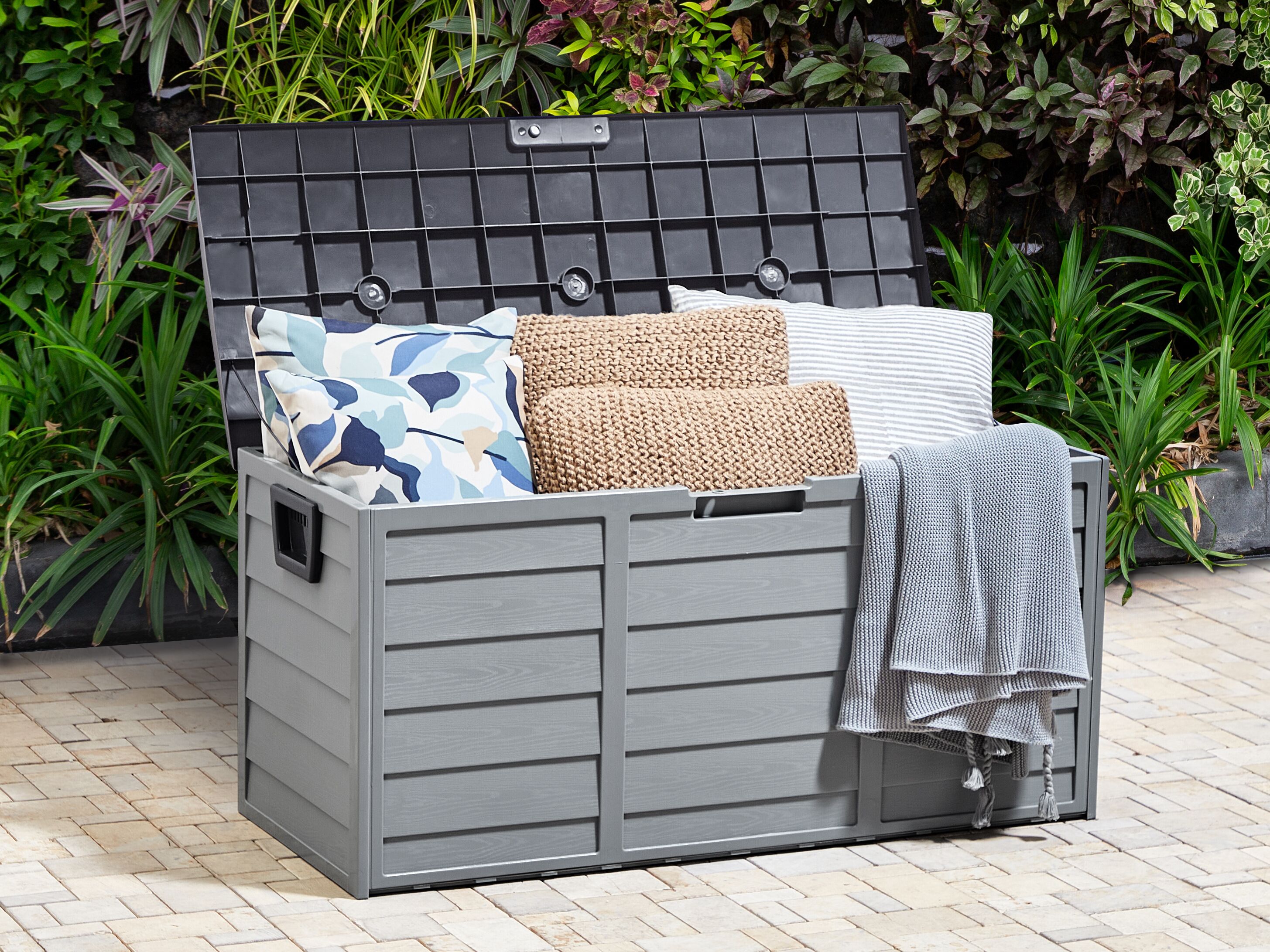 Storage Box LOCARNO 112 cm 50 cm Grey