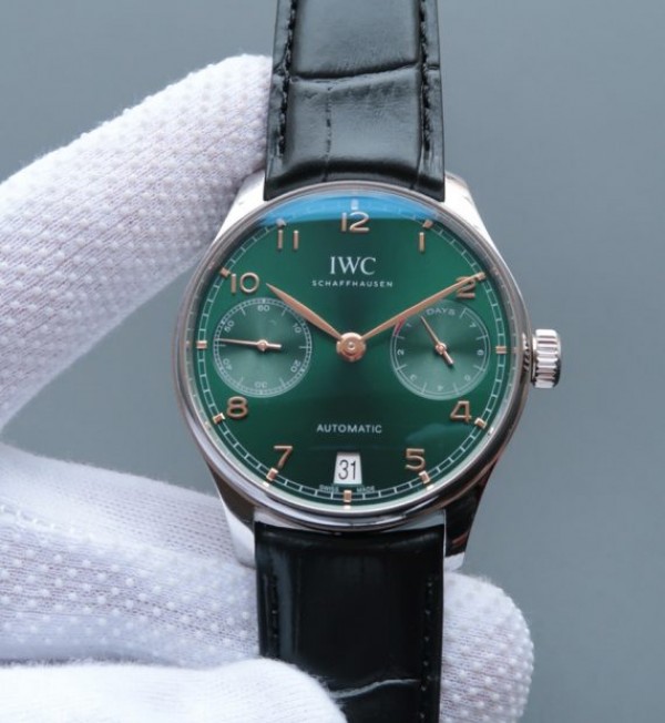 Replica IWC ZF Portuguese IW500708 Green Dial Rose Gold Markers A52010 V5 - Top club