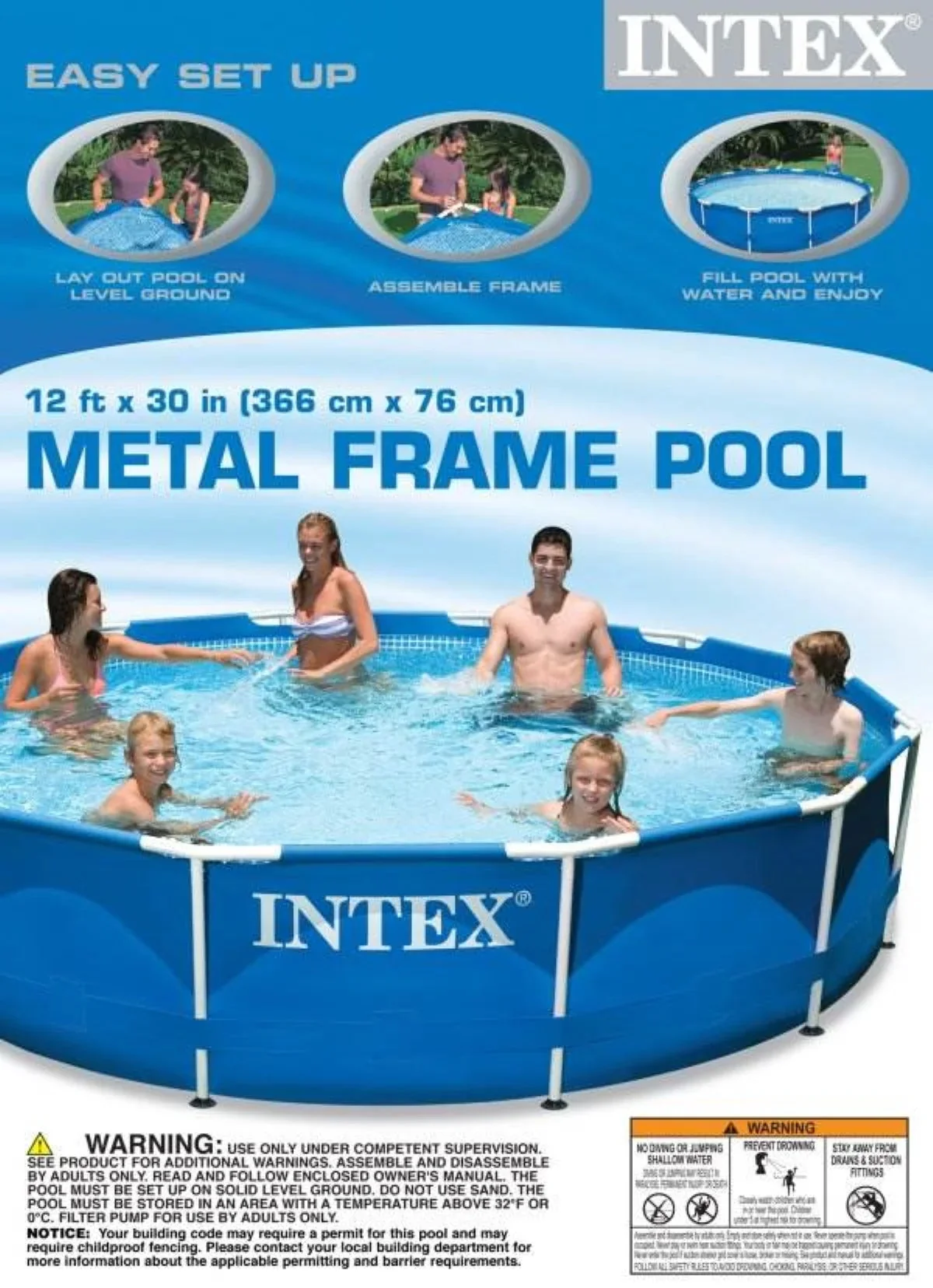 Intex Metal Frame Above Ground Swimming Pool With Filter And Cover, 12 Ft x 30 Inches - 28211EH - Image 22 Intex Metal Frame Above Ground Swimming Pool With Filter And Cover, 12 Ft x 30 Inches - 28211EH - Image 22