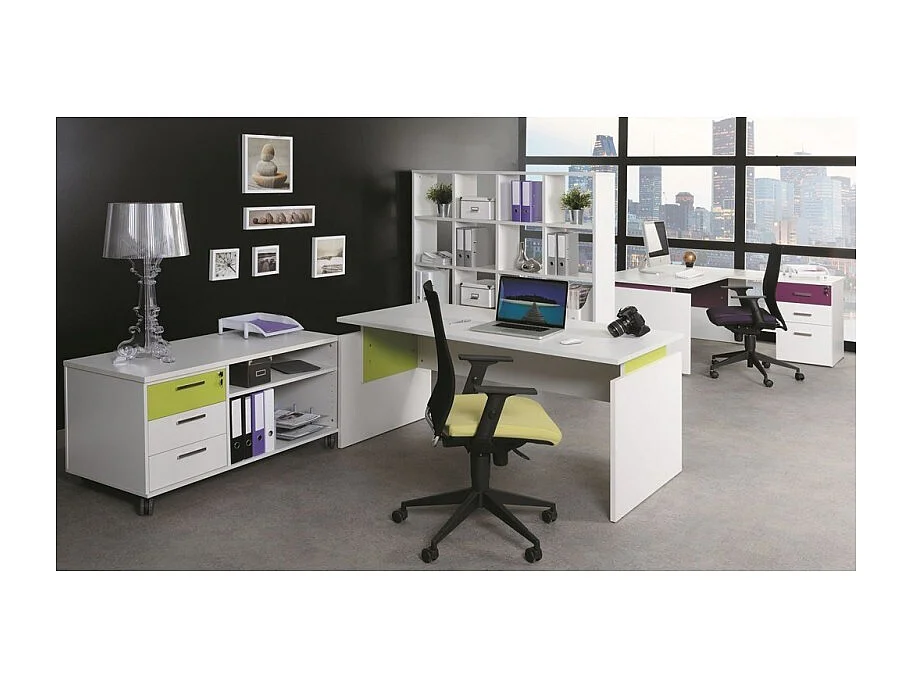Armoire de bureau bas blanc Hublo