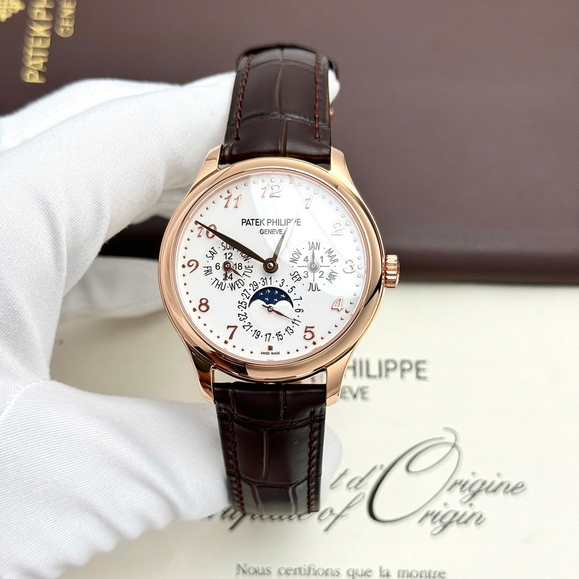 Patek Philippe Grand Complicaitons 5327R Super Clone Watches Brown Leather Strap 40mm - Top club
